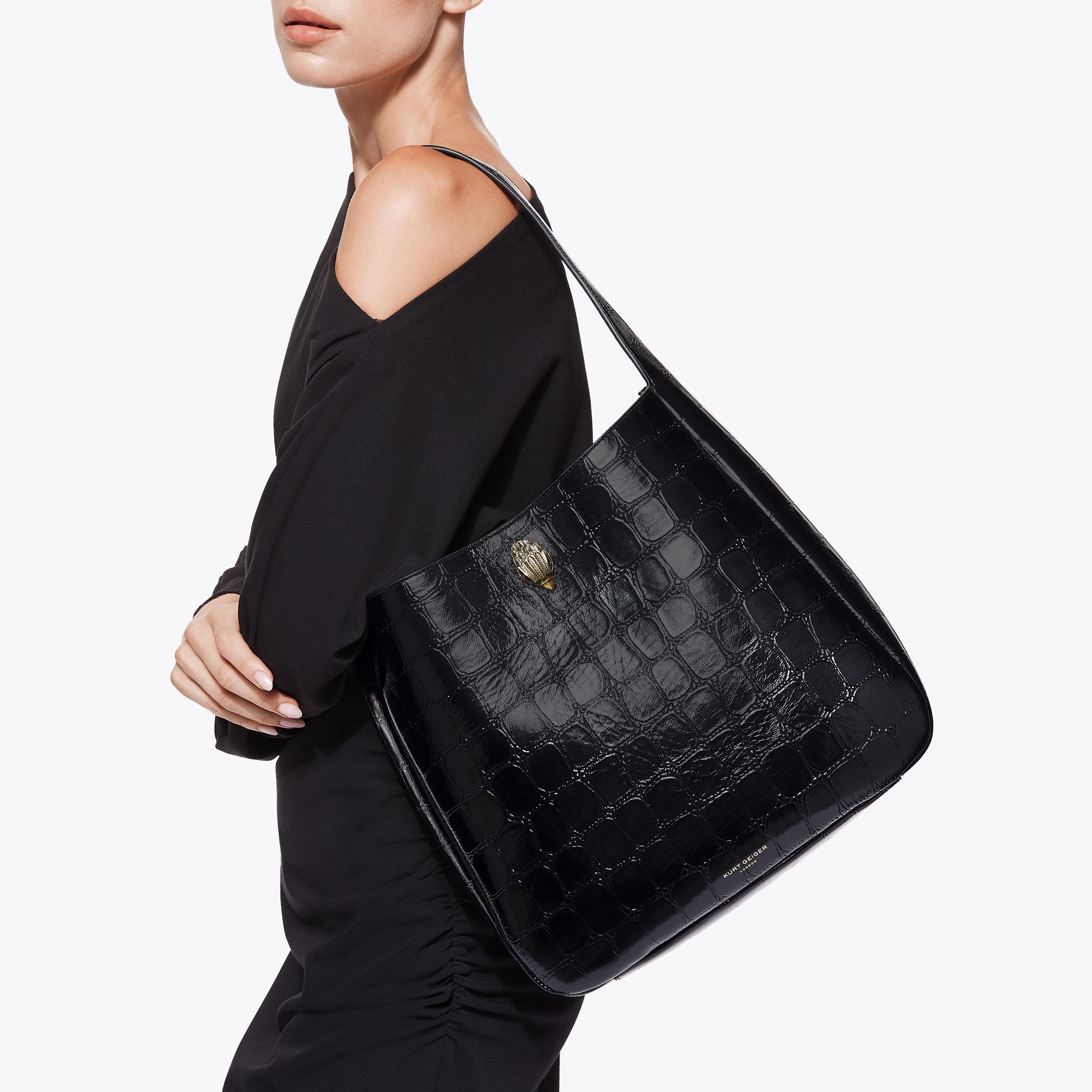 Black crocodile bag sale