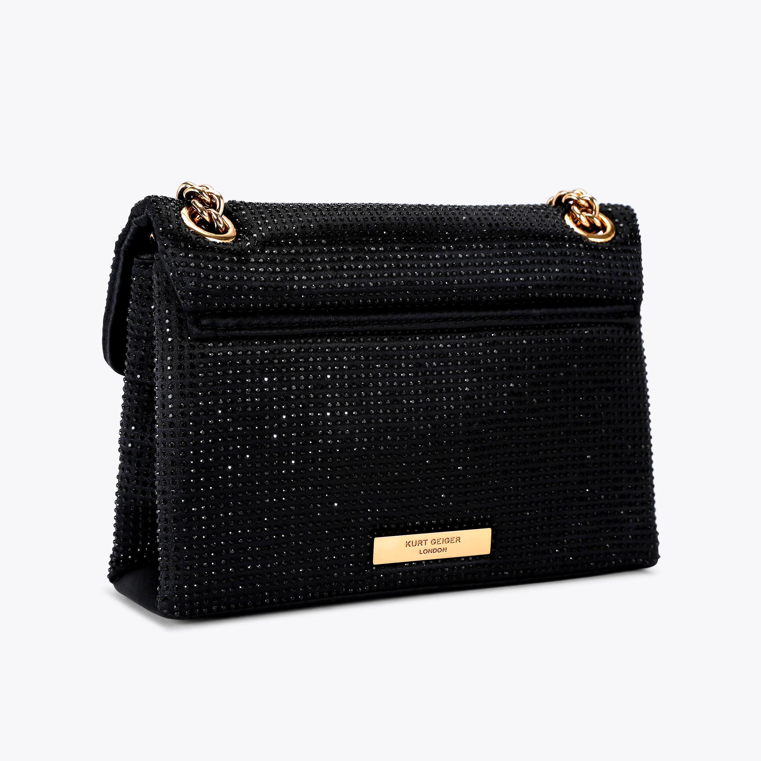 ★LOW CLASSIC★ FUR TRIANGLE POPUP BAG_GREY_LW244BA02GR KURT GEIGER - Torebka Mini Kensington Black Gold
