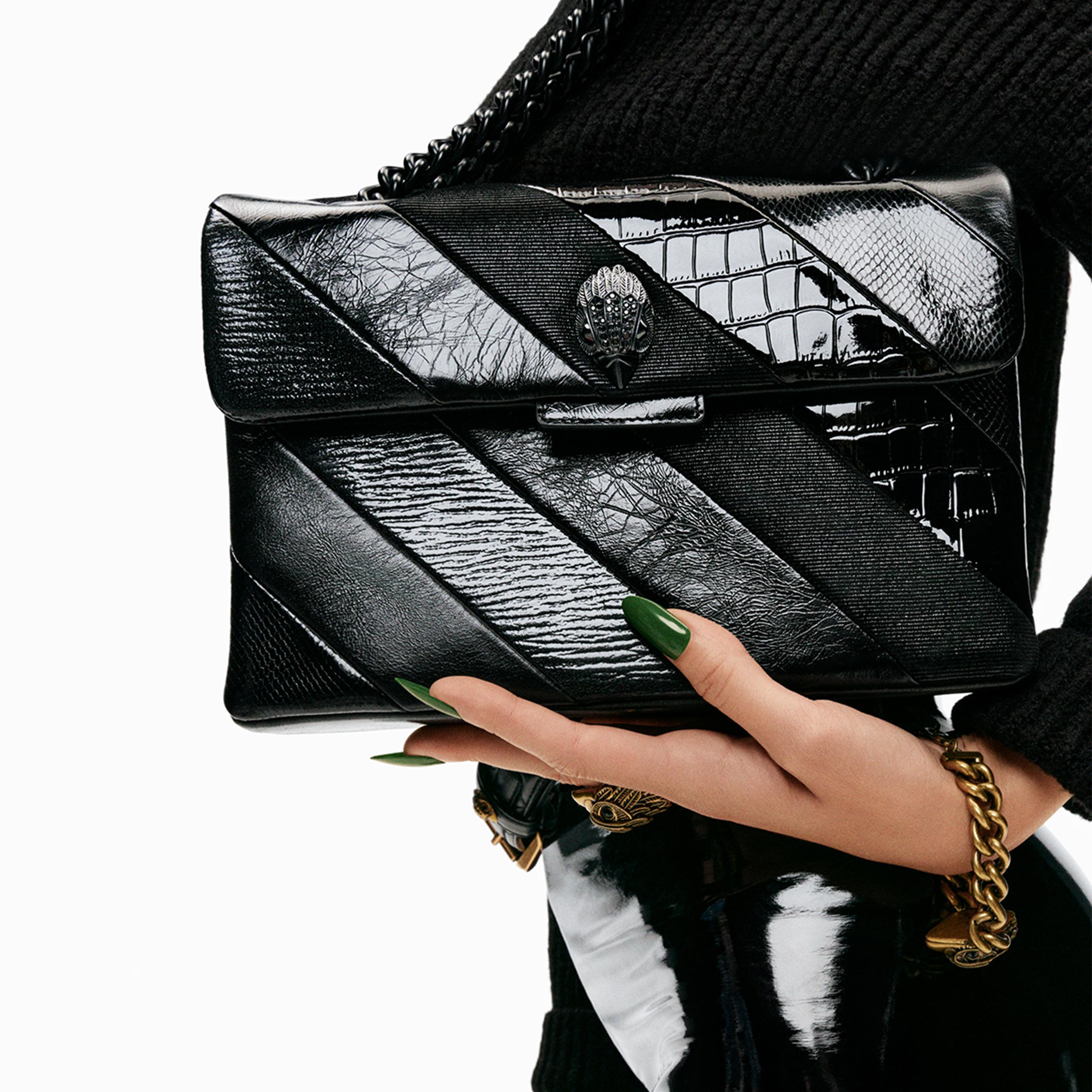 【2025年】エレガントファッションを上品に着 Stripe Black DR L BAG KENSINGTON Textured by Bag Shoulder バッグ