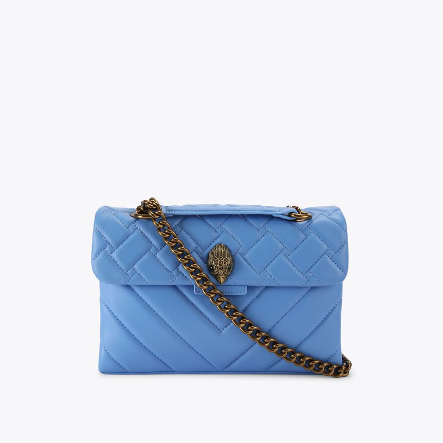 LEATHER KENSINGTON BAG Blue Leather Shoulder Bag by KURT