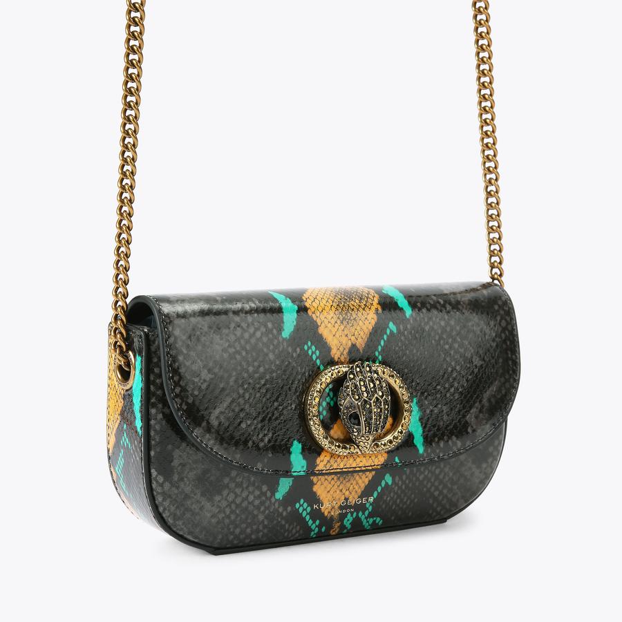 SM CHELSEA XBODY Snake Print Cross Body Bag by KURT GEIGER LONDON