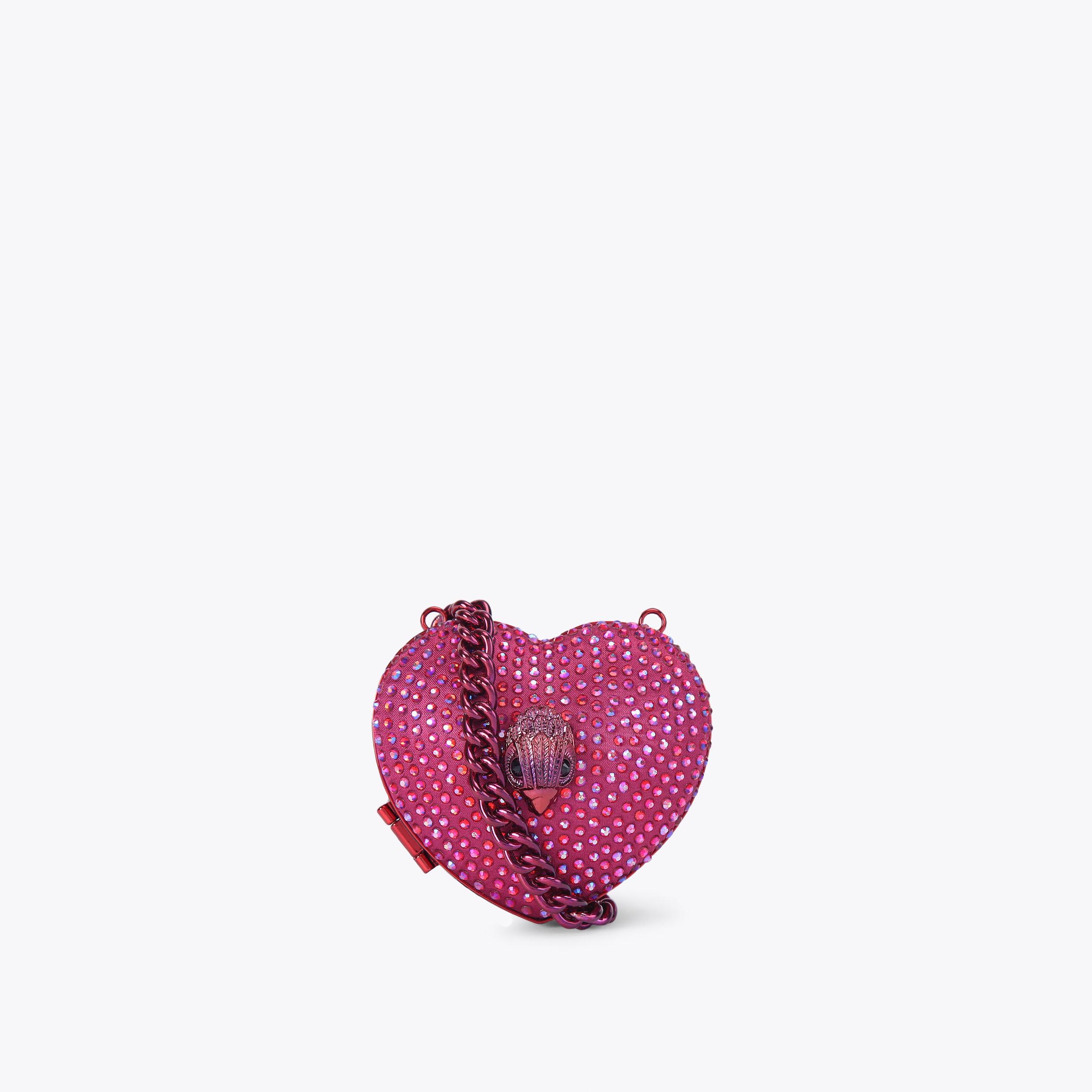 MICRO HEART CLUTCH Purple Cross Body Bag by KURT GEIGER LONDON