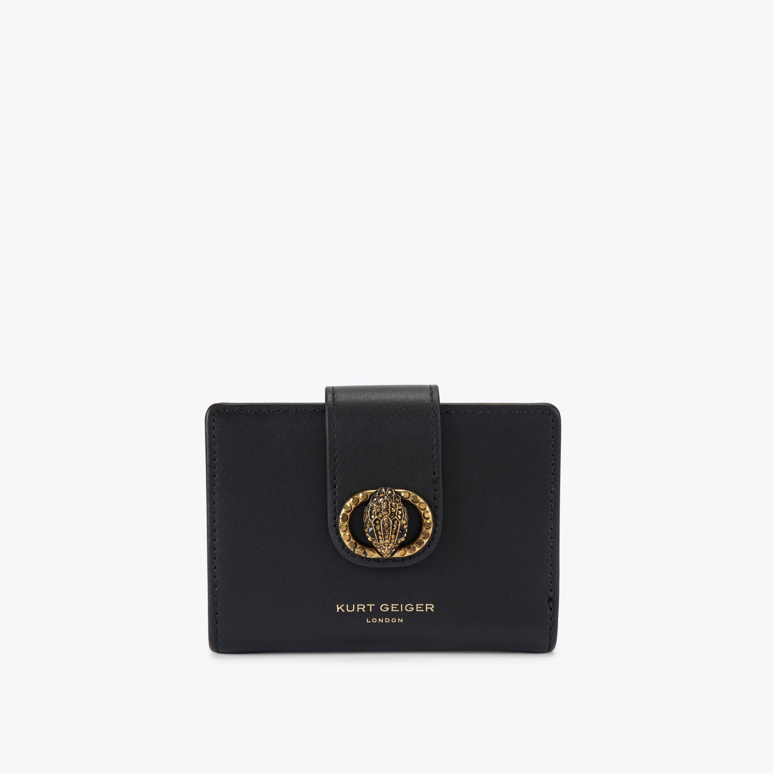 CHELSEA FOLD WALLET Black Flap Over Wallet by KURT GEIGER LONDON