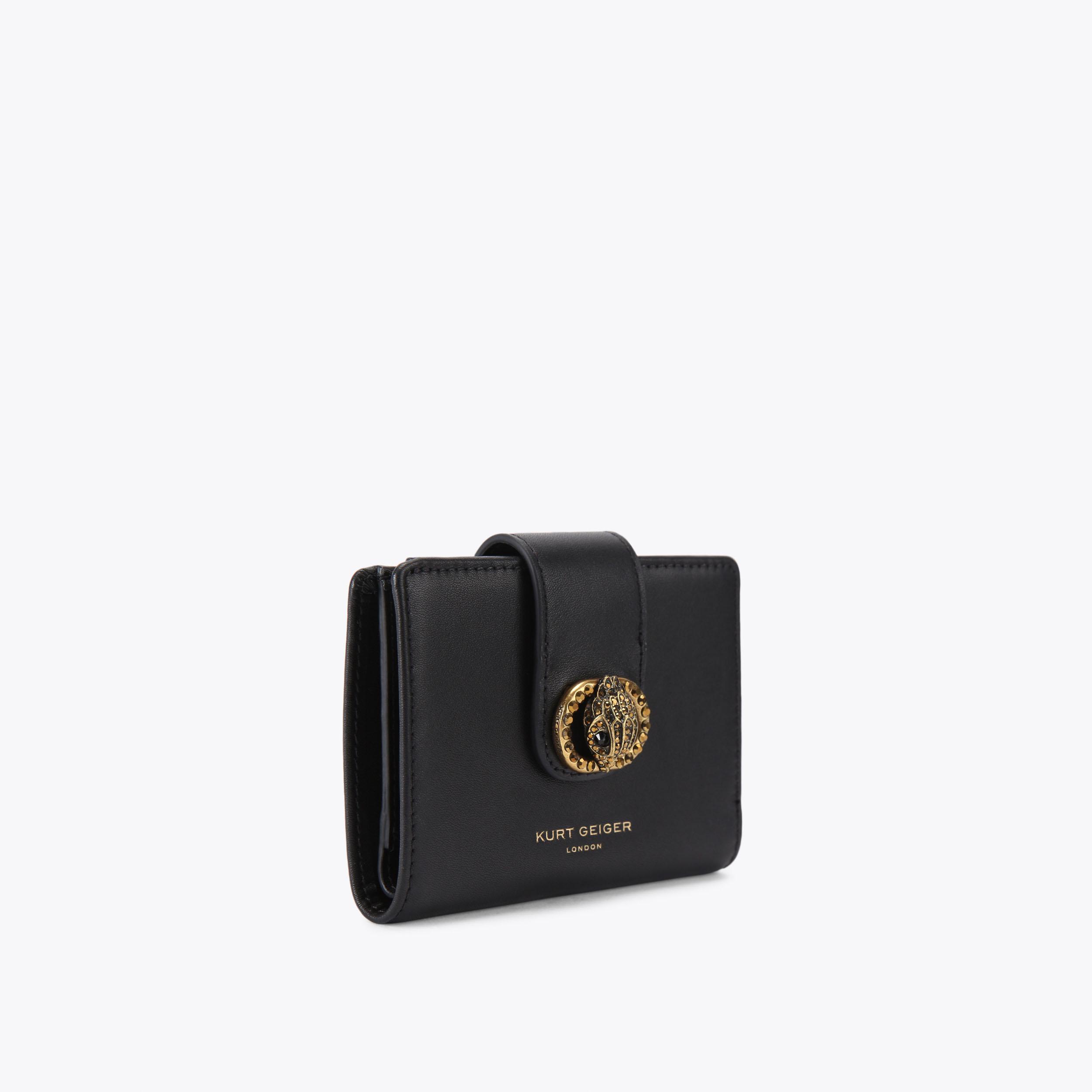 CHELSEA FOLD WALLET Black Flap Over Wallet by KURT GEIGER LONDON