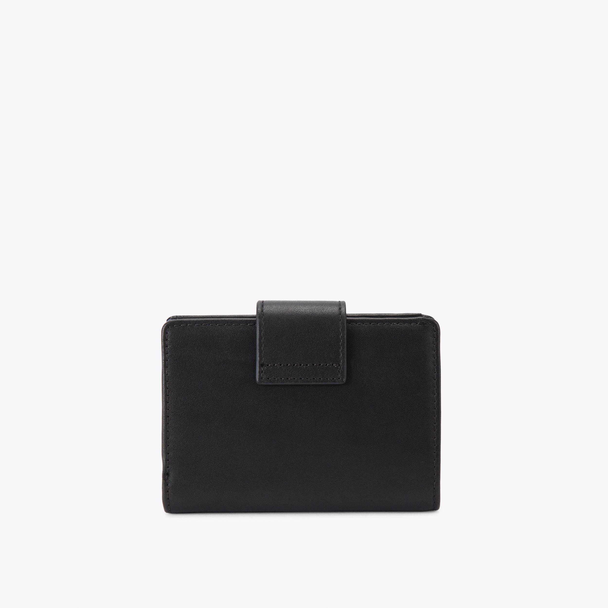Wallet QUILTING shoulder ポーチ付き／black CHELSEA FOLD WALLET Black Flap Over Wallet by KURT GEIGER LONDON