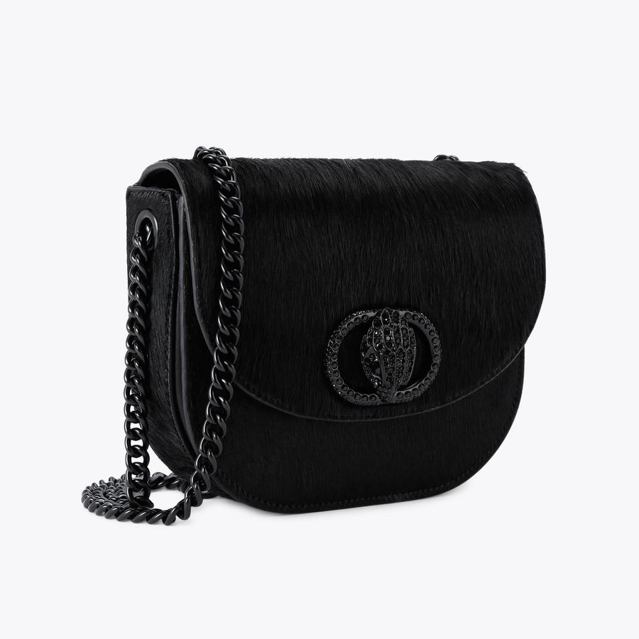 CHELSEA SADDLE BAG DR Black Cross Body Saddle by KURT GEIGER LONDON