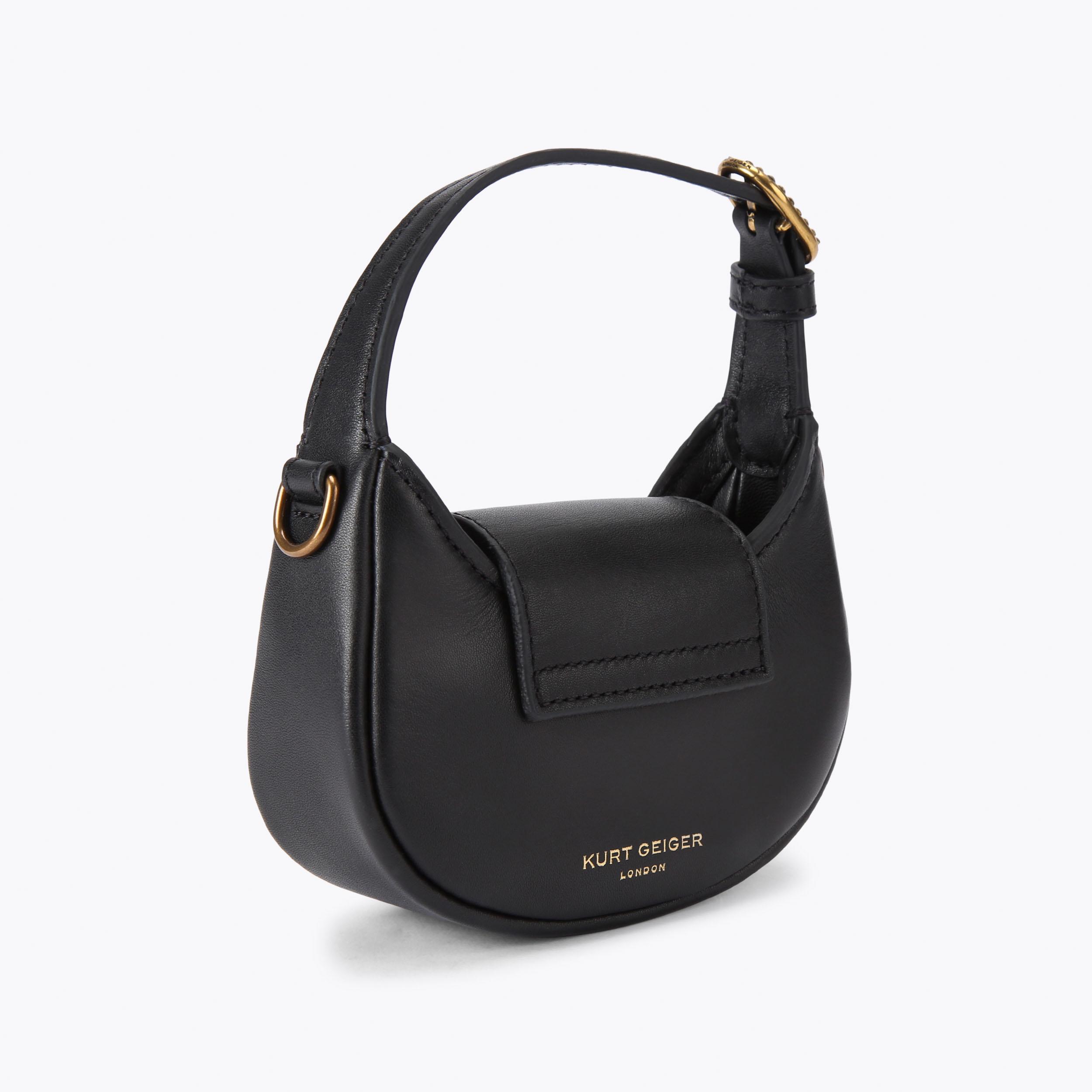 MICRO CHELSEA HOBO Black Micro Hobo Bag by KURT GEIGER LONDON