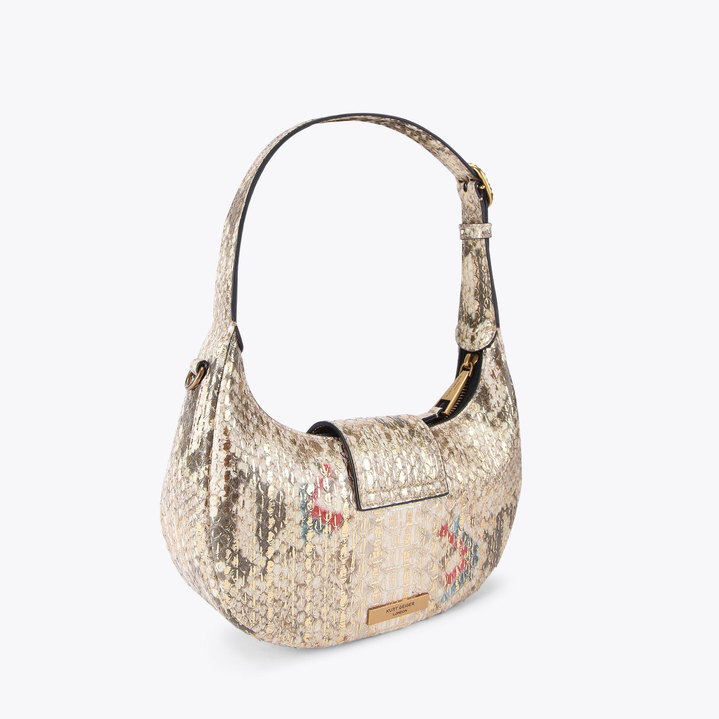 Black Sequin/Snakeskin Galera outlet Hobo Bag