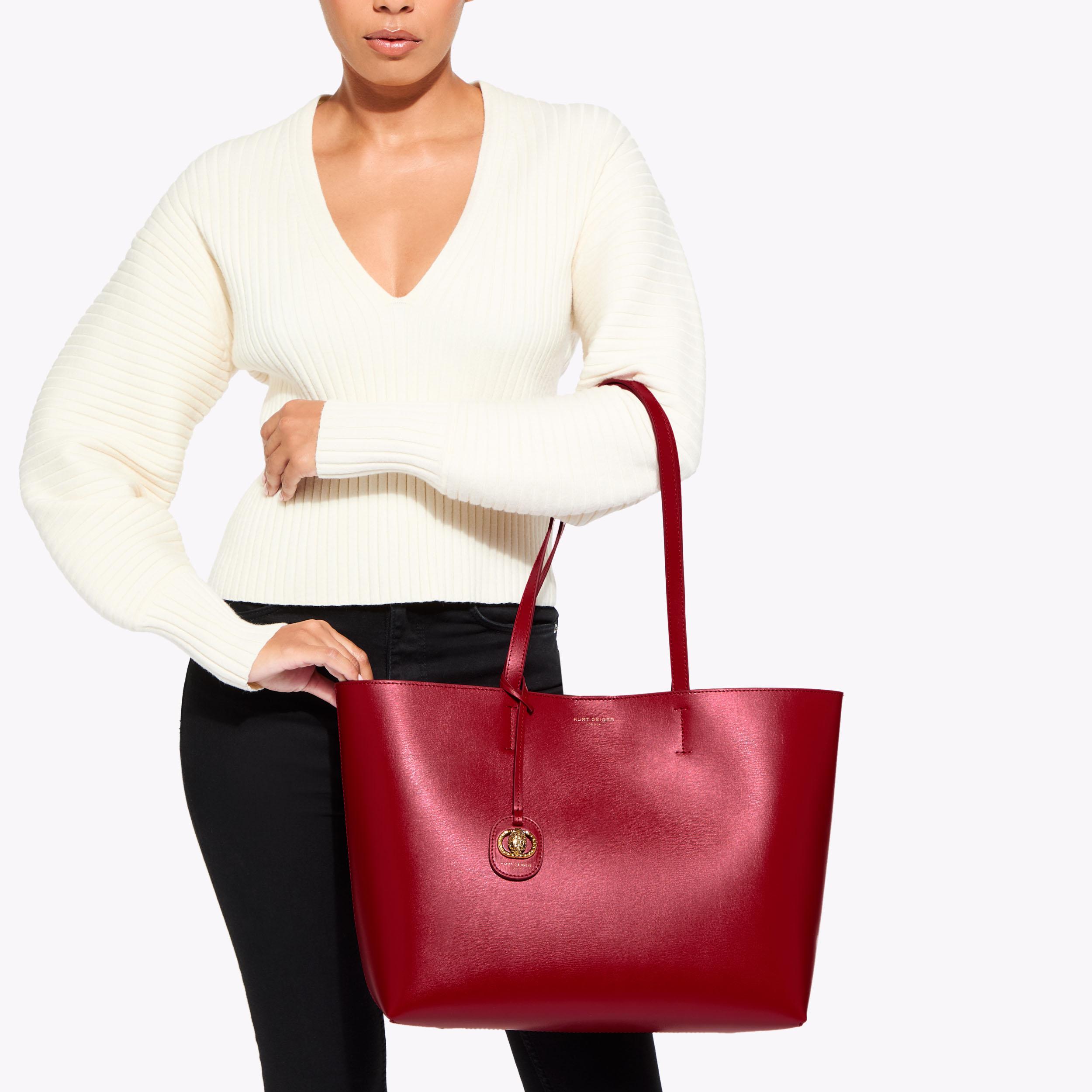 CHELSEA SHOPPER BAG Red Leather Shopper Bag by KURT GEIGER LONDON