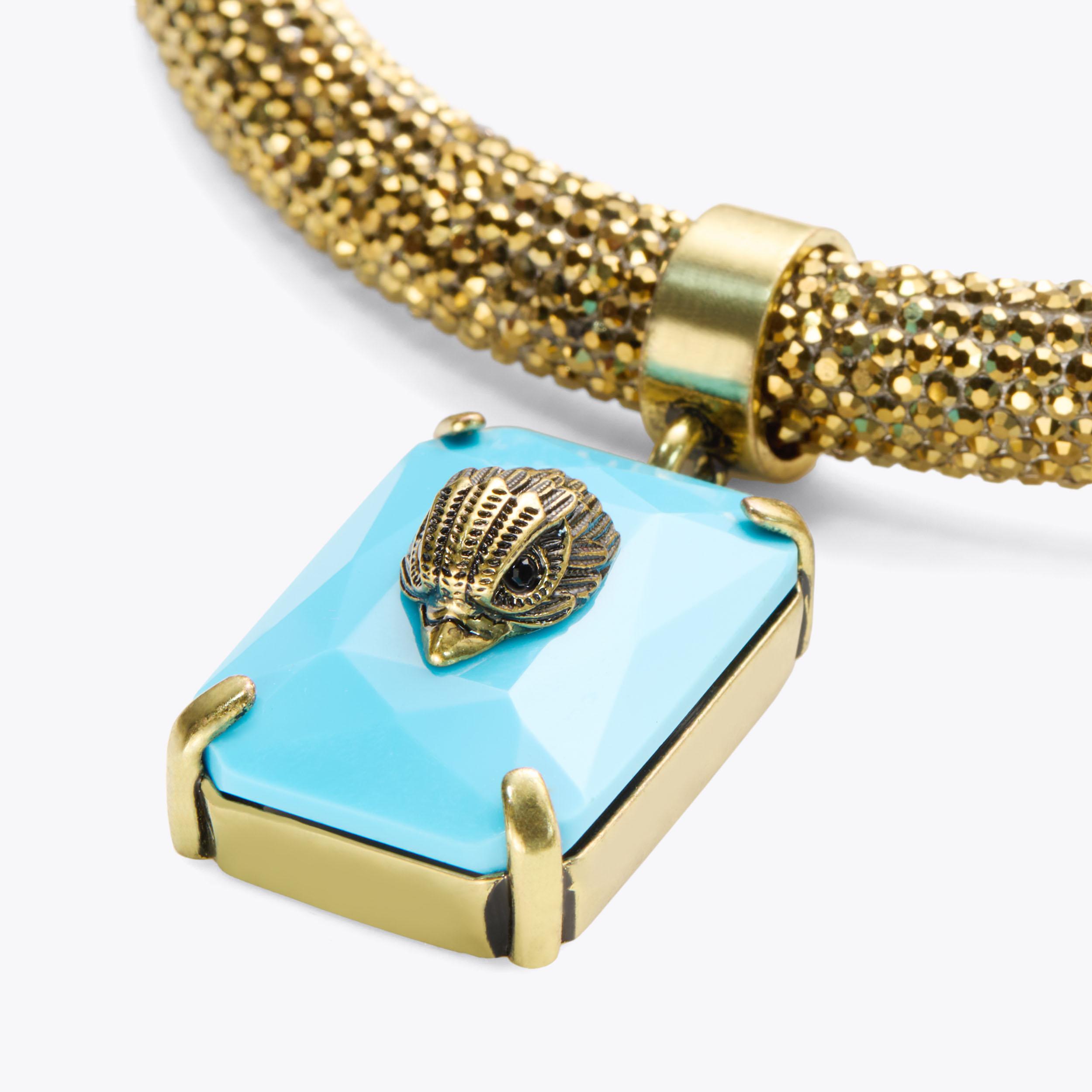 CRYSTAL ROPE NECKLACE Brass Crystal Chain by KURT GEIGER LONDON