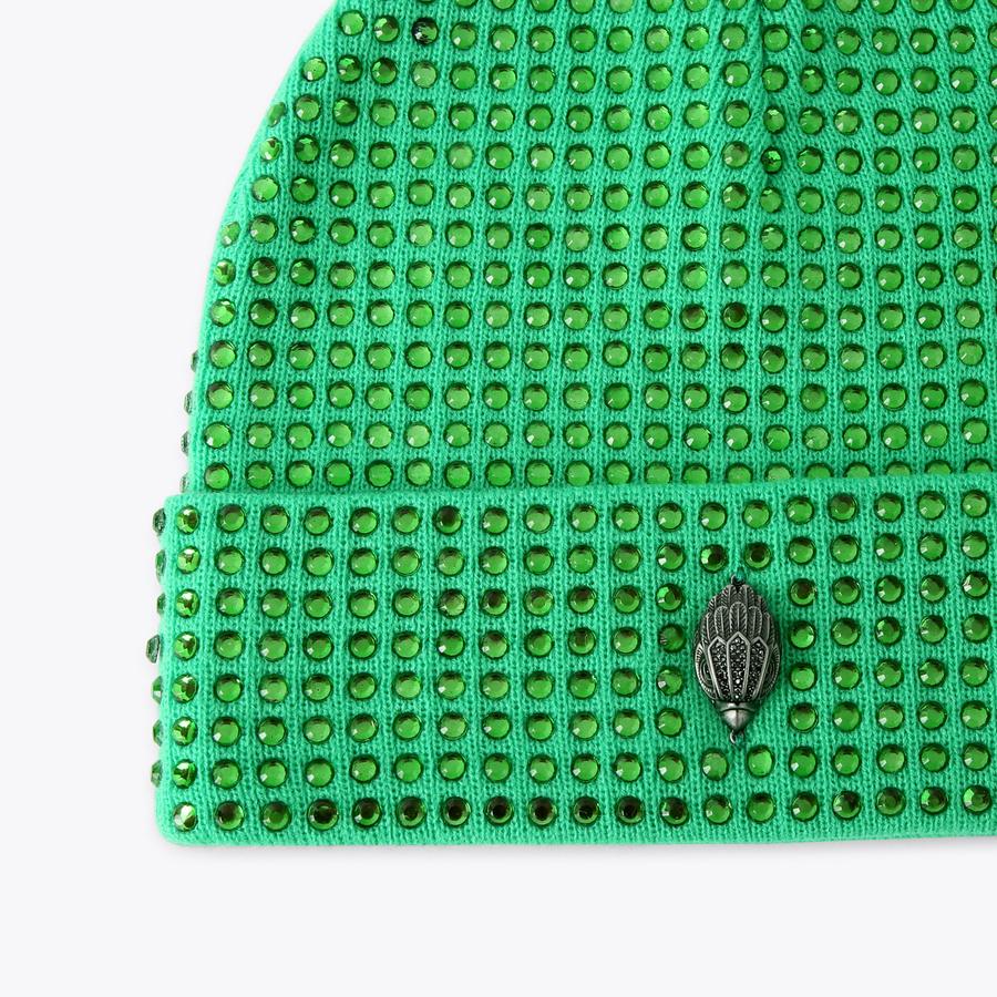 CRYSTAL EAGLE BEANIE Green Crystal Beanie Hat by KURT GEIGER