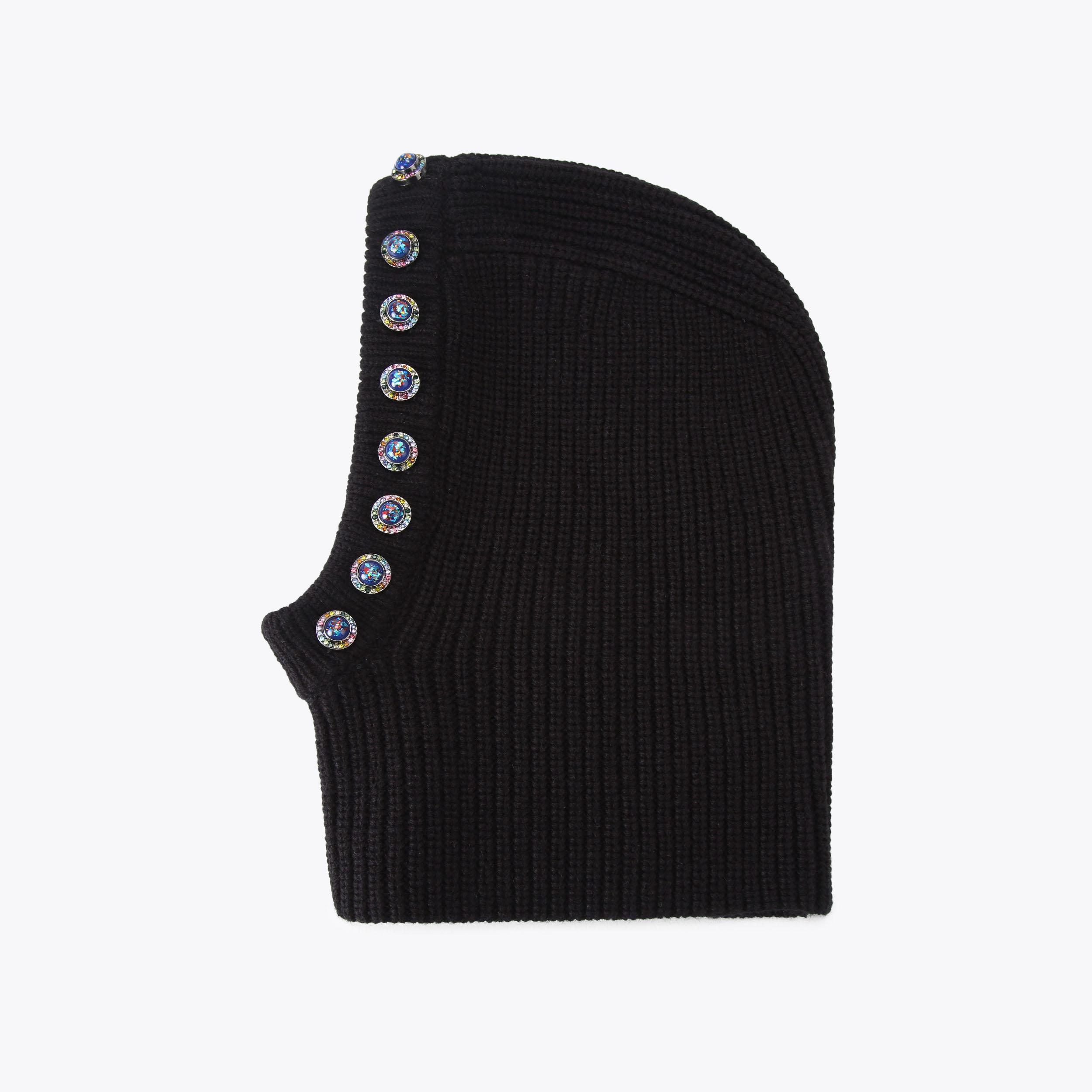 OCTAVIA BALACLAVA Black Crystal Balaclava Scarf by KURT GEIGER LONDON