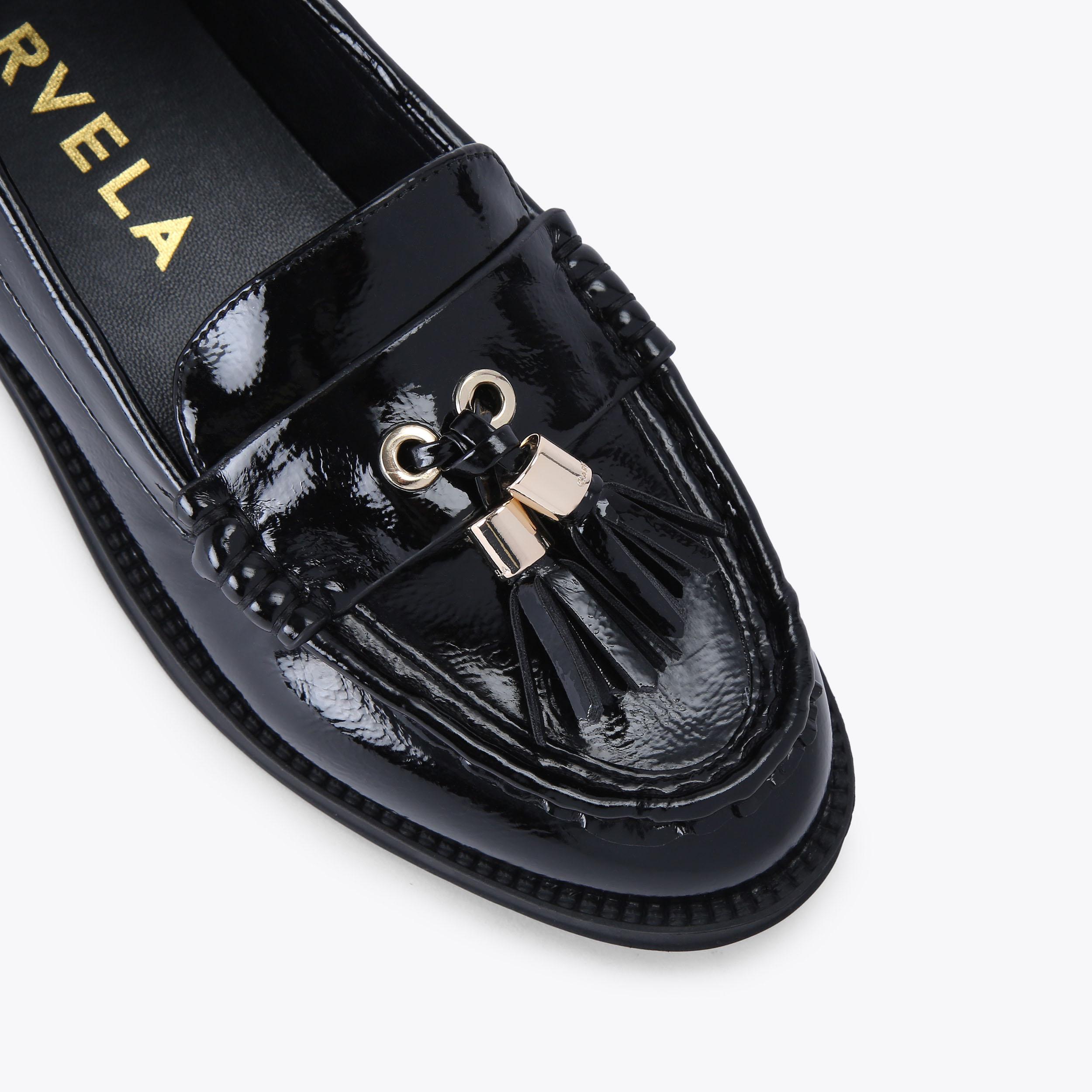 Carvela black patent loafers store