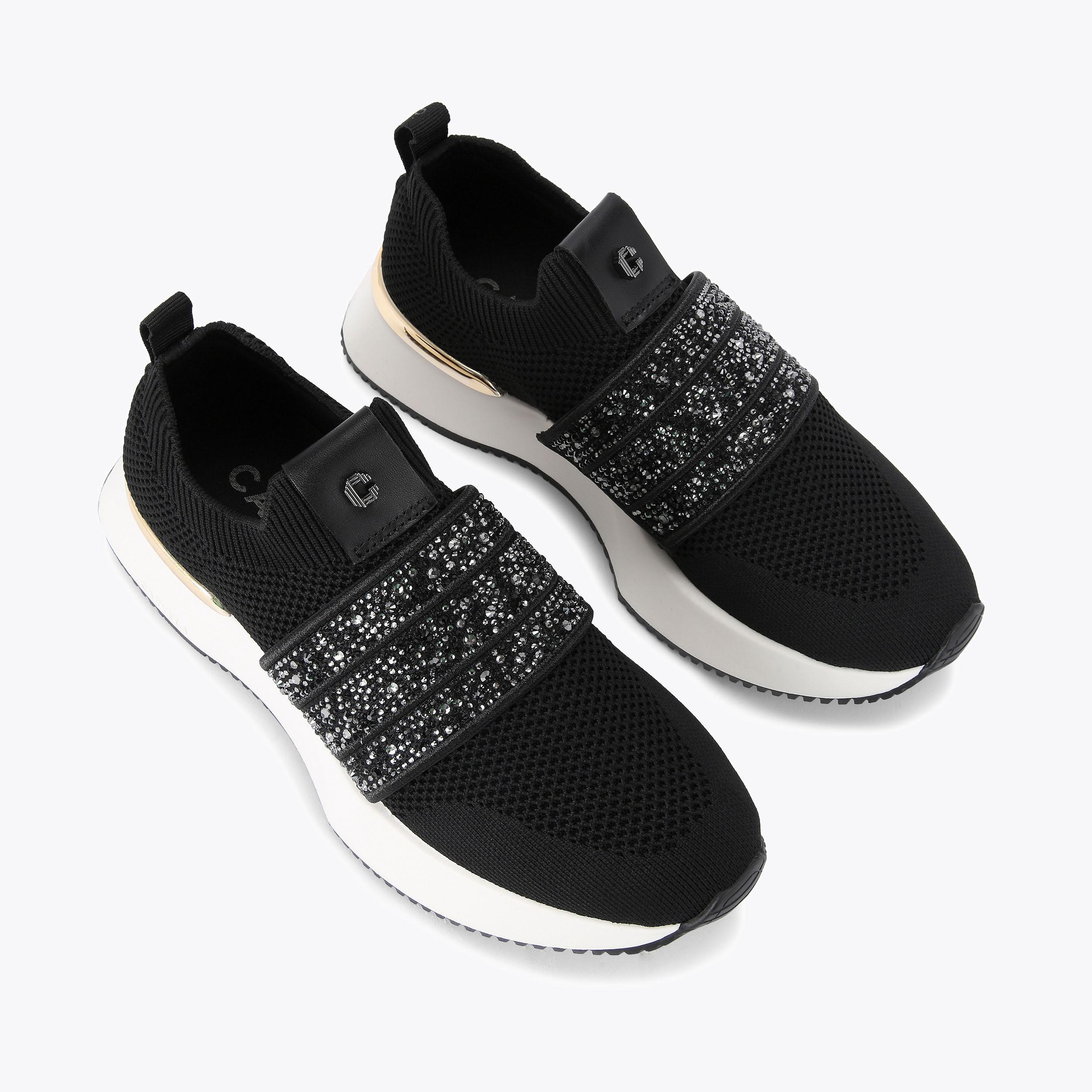 FLARE SPARKLE Black Crystal Trainer by CARVELA