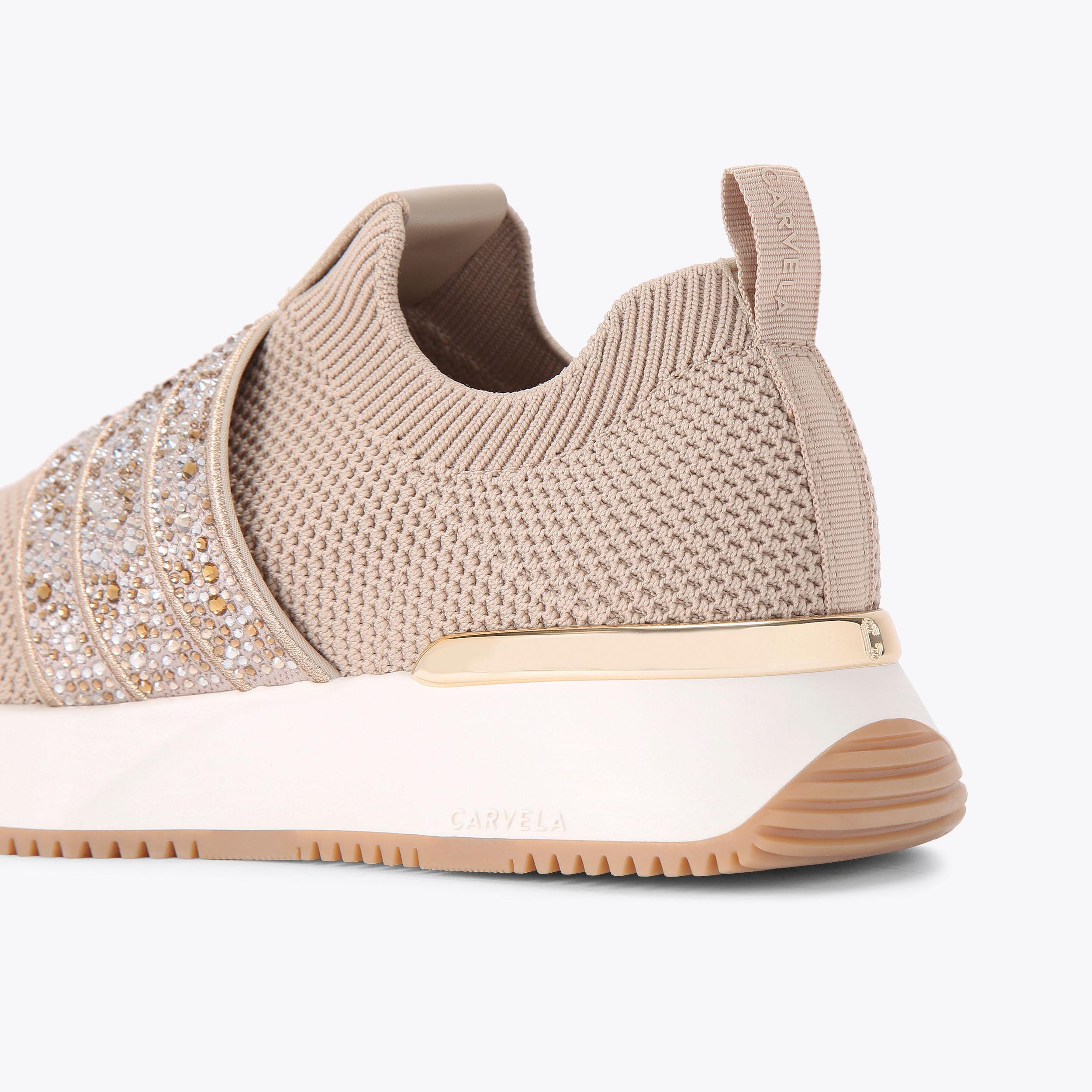FLARE SPARKLE Blush Slip On Trainer by CARVELA