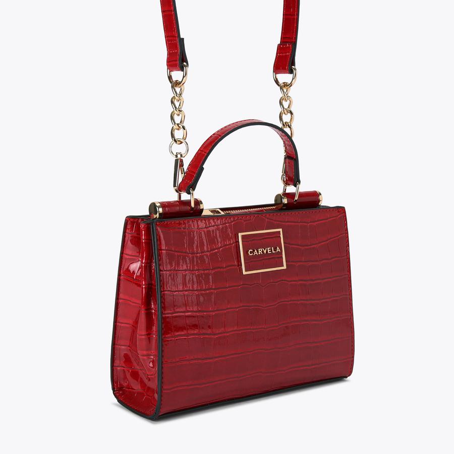 JESSICA MINI TOTE 2 Red Croc Tote Bag by CARVELA