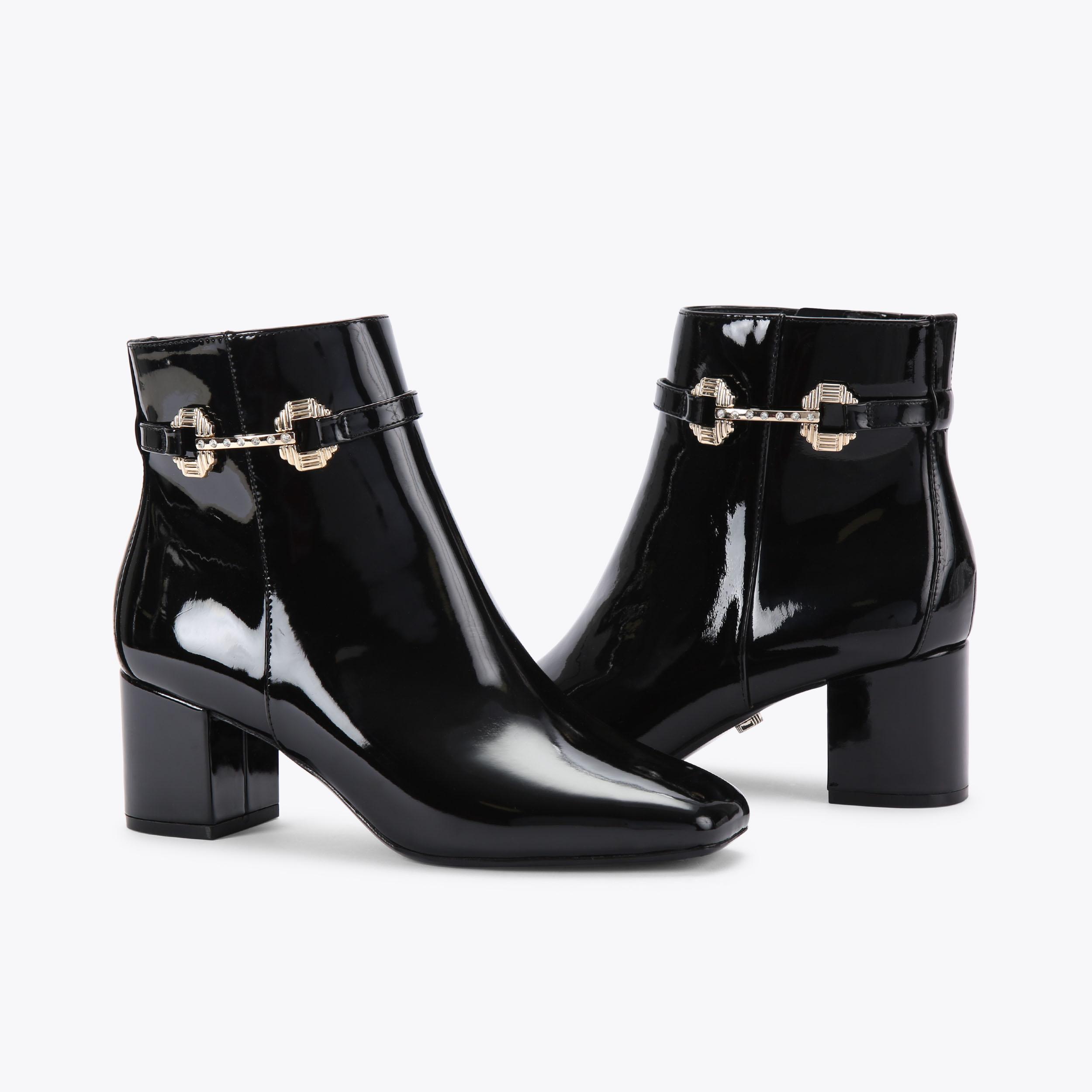 Patent Kurt Geiger Carvela Ankle Boots POISE ANKLE Black Patent