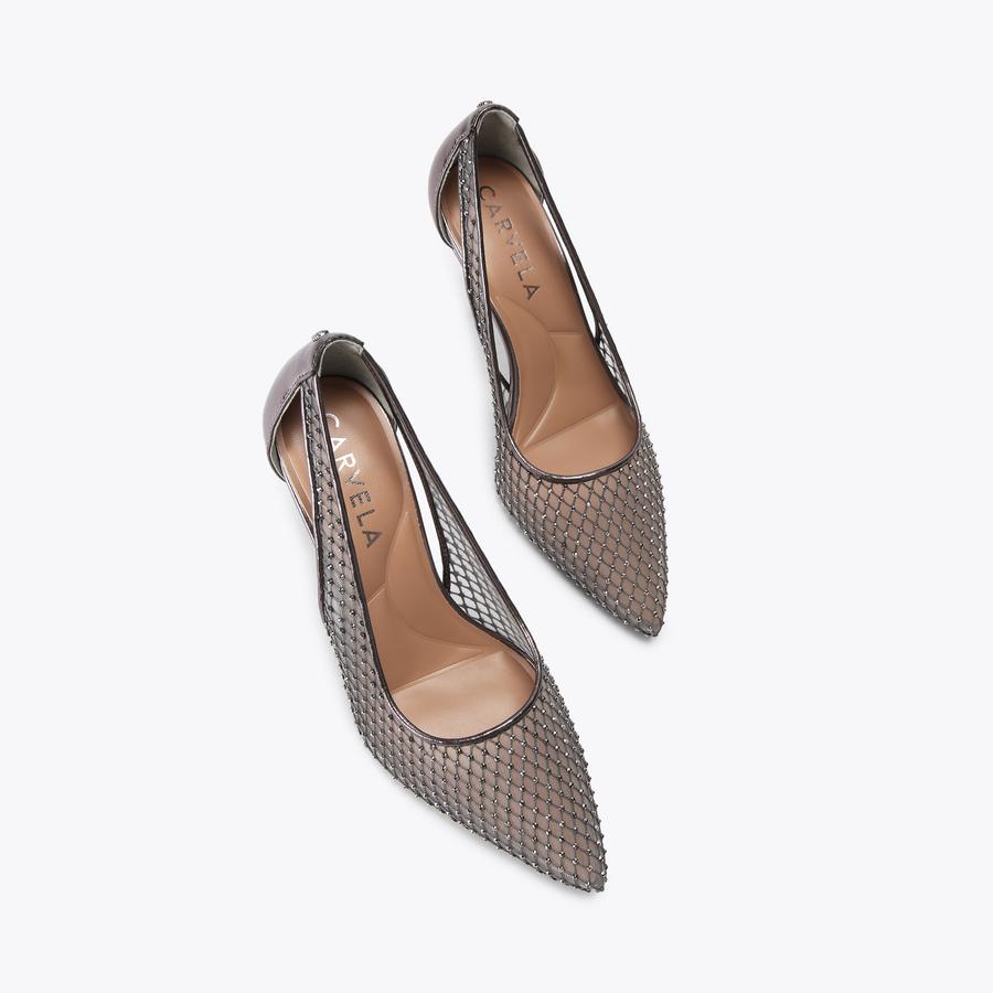 HOTSOX COURT Gunmetal Crystal Court Heel by CARVELA