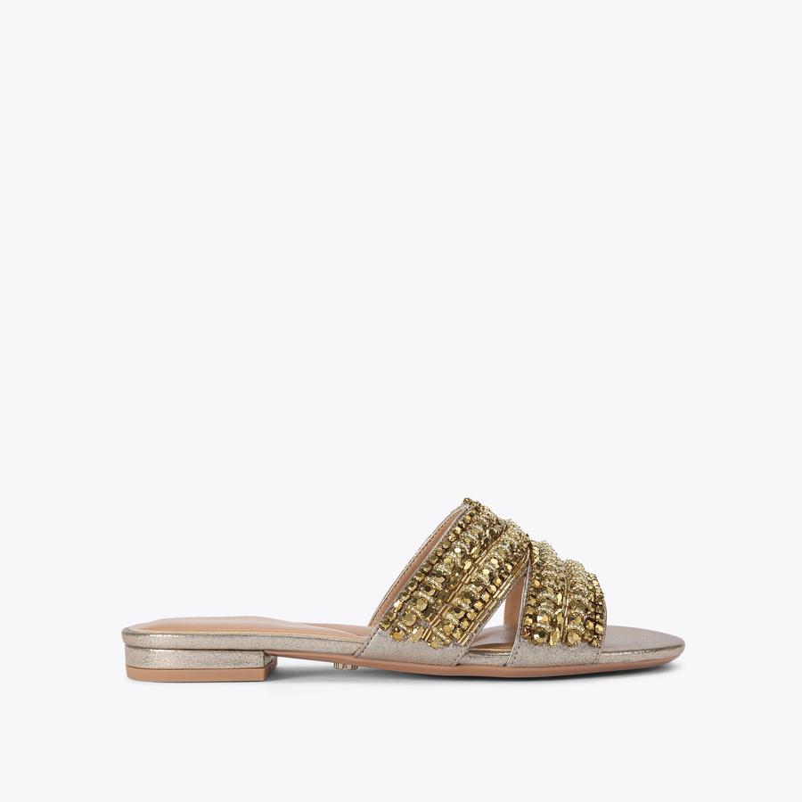 サンダル・ミュール [NICEGHOSTCLUB][X NOTTZ]HALF CUT MULE SLIPPER_CAMEL BEIGE( PAGEANT MULE Slip On Sandal by CARVELA