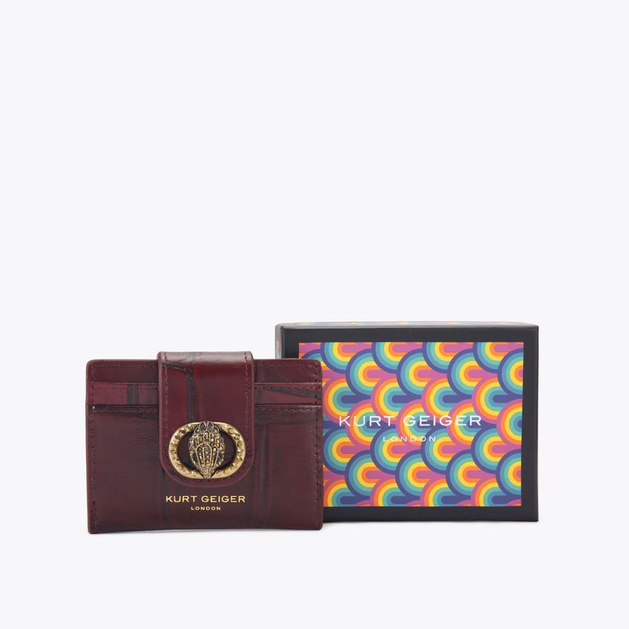 CHELSEA MULTI CARD Wine Leather Strap Around Wallet by KURT GEIGER