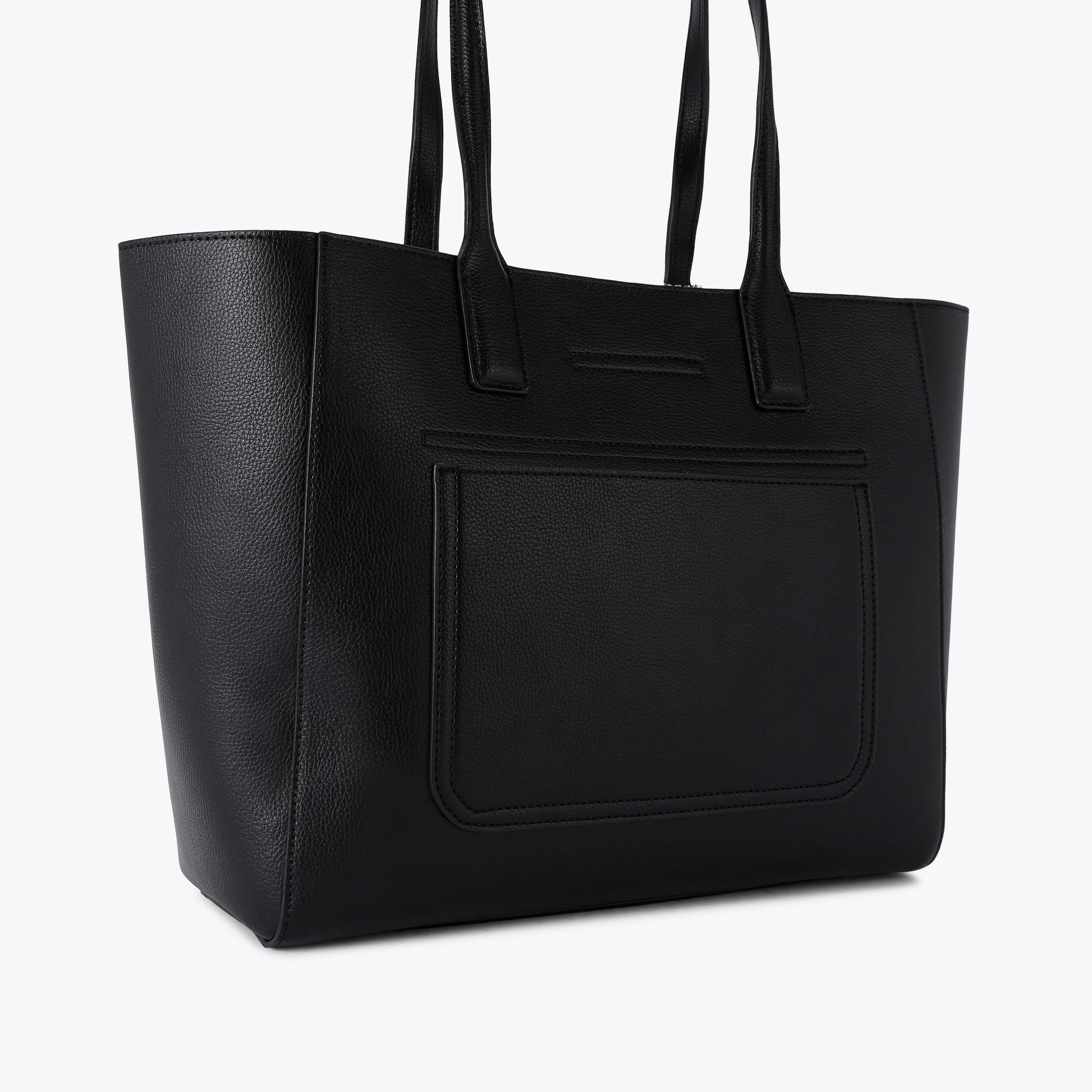 MILANO SHOPPER Black Winged Tote Bag by CARVELA