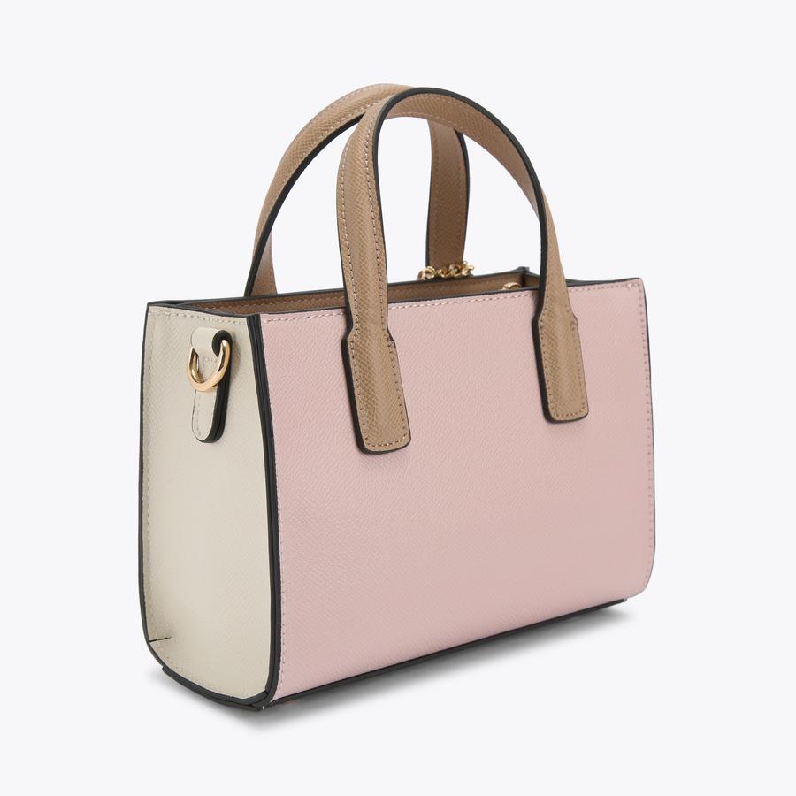 ROMA CROSSBODY Pale Pink Textured Mini Bag by CARVELA