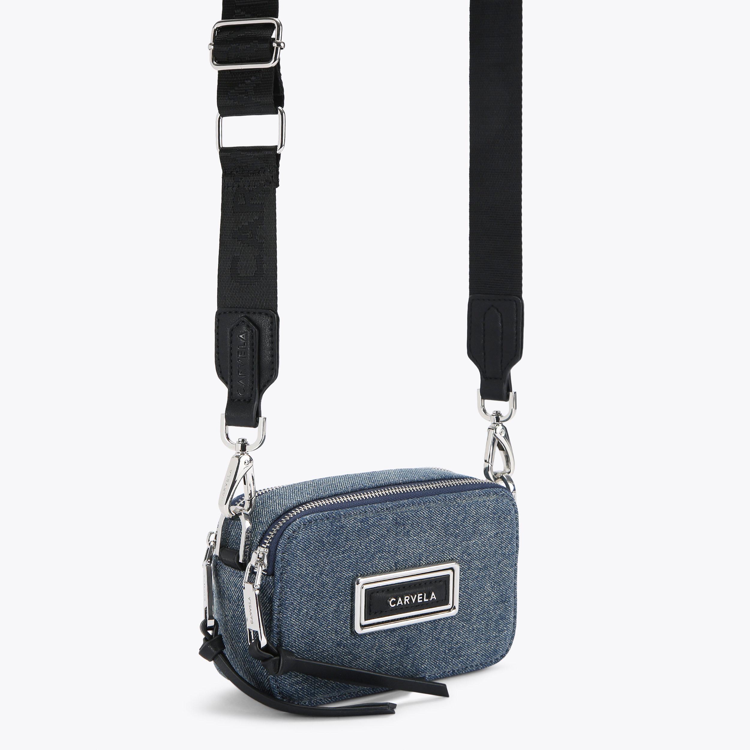 MINI ROMA RECTANGLE Denim Cross Body Bag by CARVELA