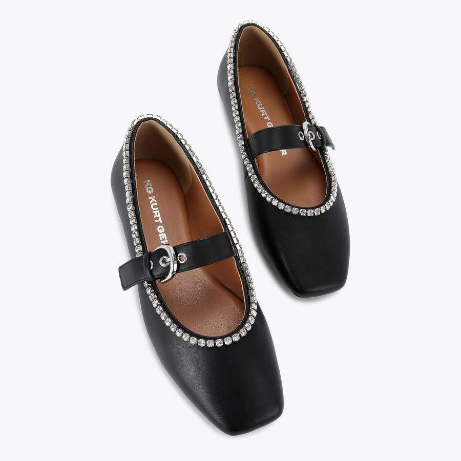 NICO GEM Black Crystal Ballet Flat by KG KURT GEIGER