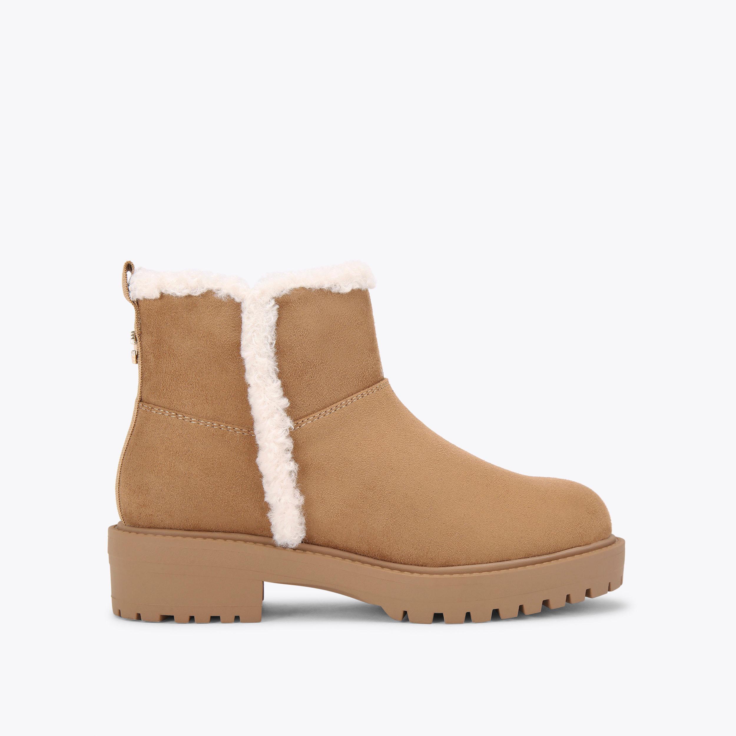COSY ANKLE Tan Microsuede Ankle Boot by CARVELA