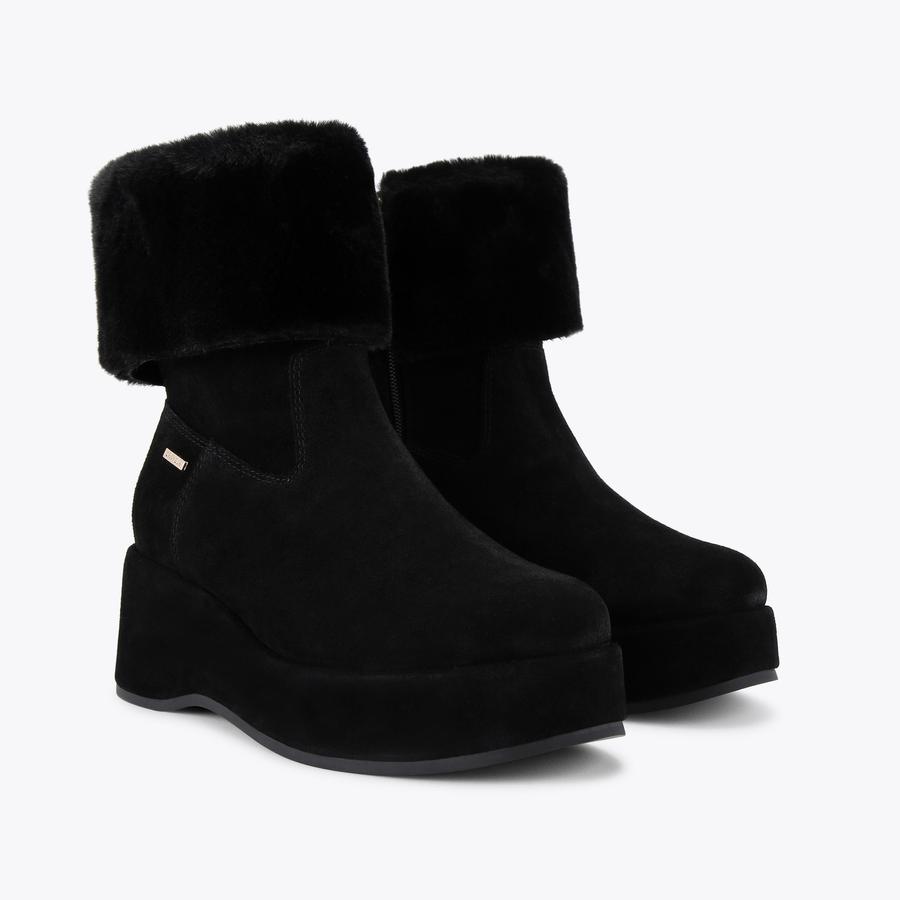 APRES FUR Black Suede Ankle Boot by CARVELA
