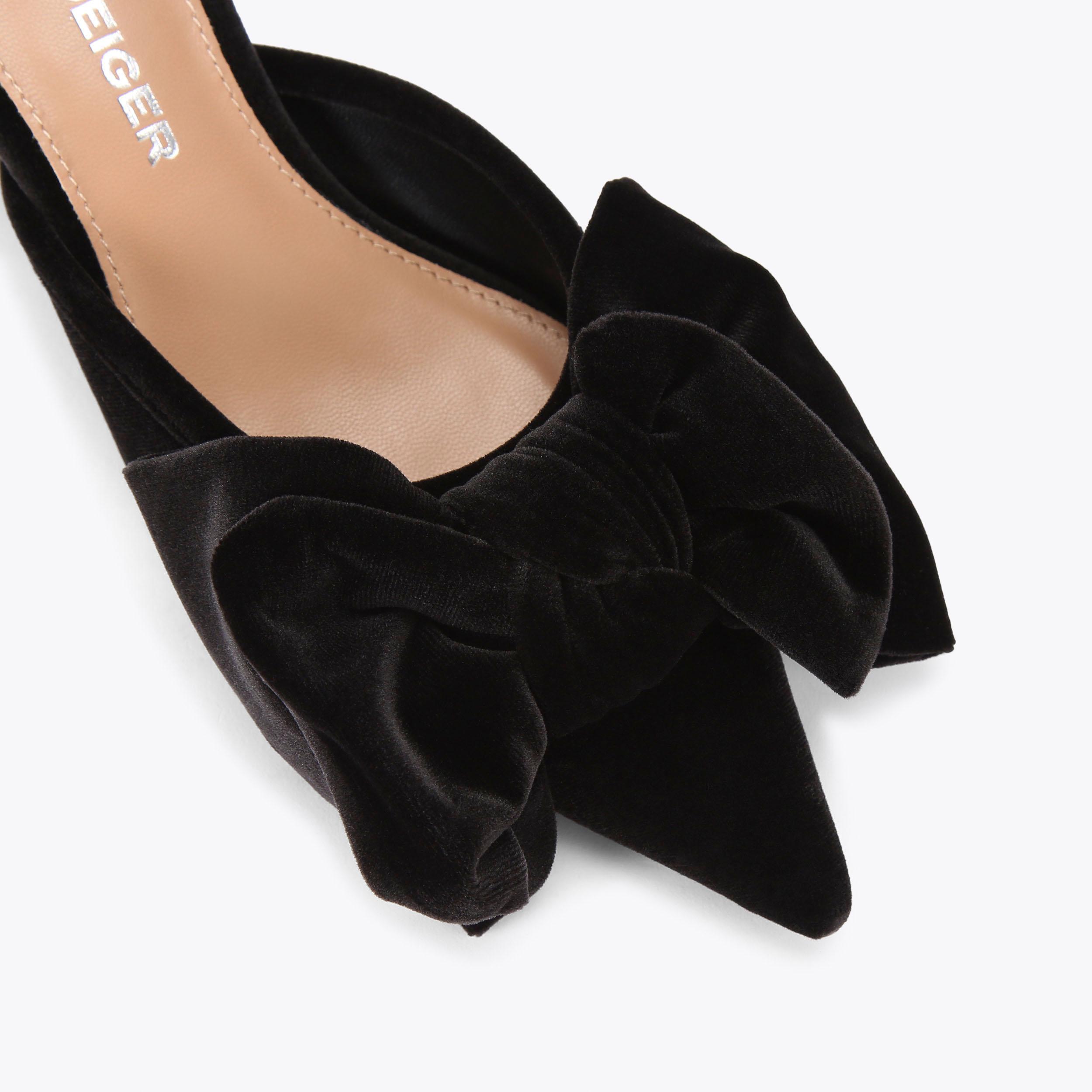 SOPHIA Black Velvet Mule Heel by KG KURT GEIGER