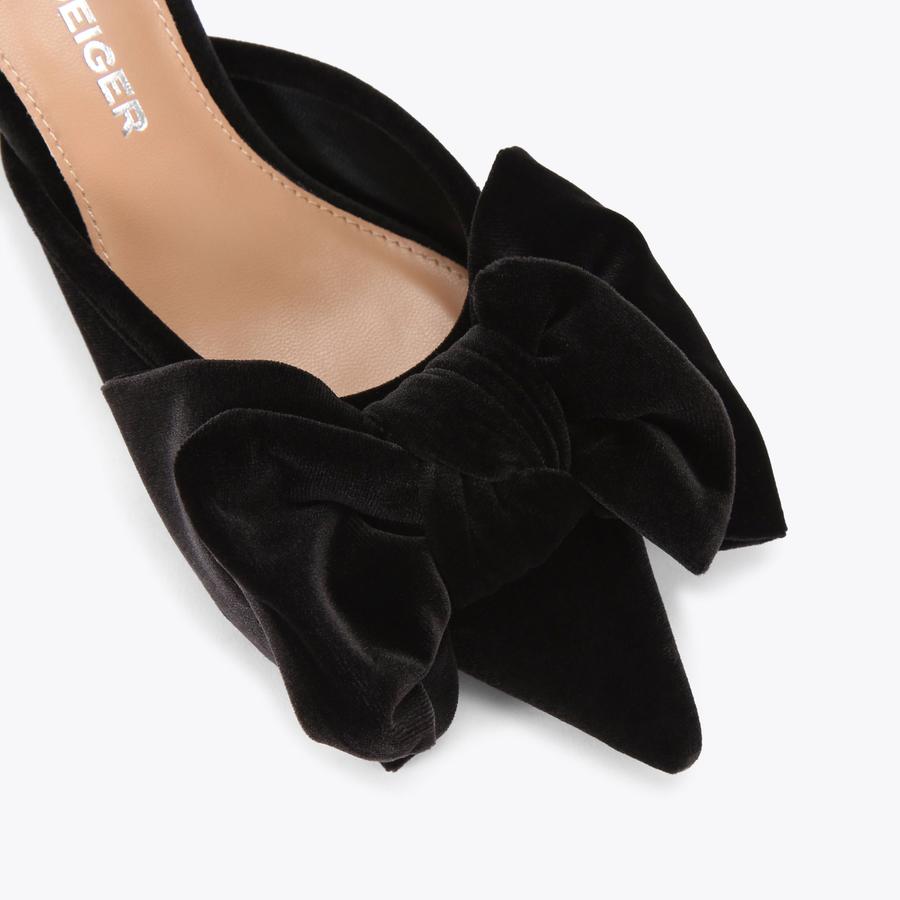 SOPHIA Black Velvet Mule Heel by KG KURT GEIGER