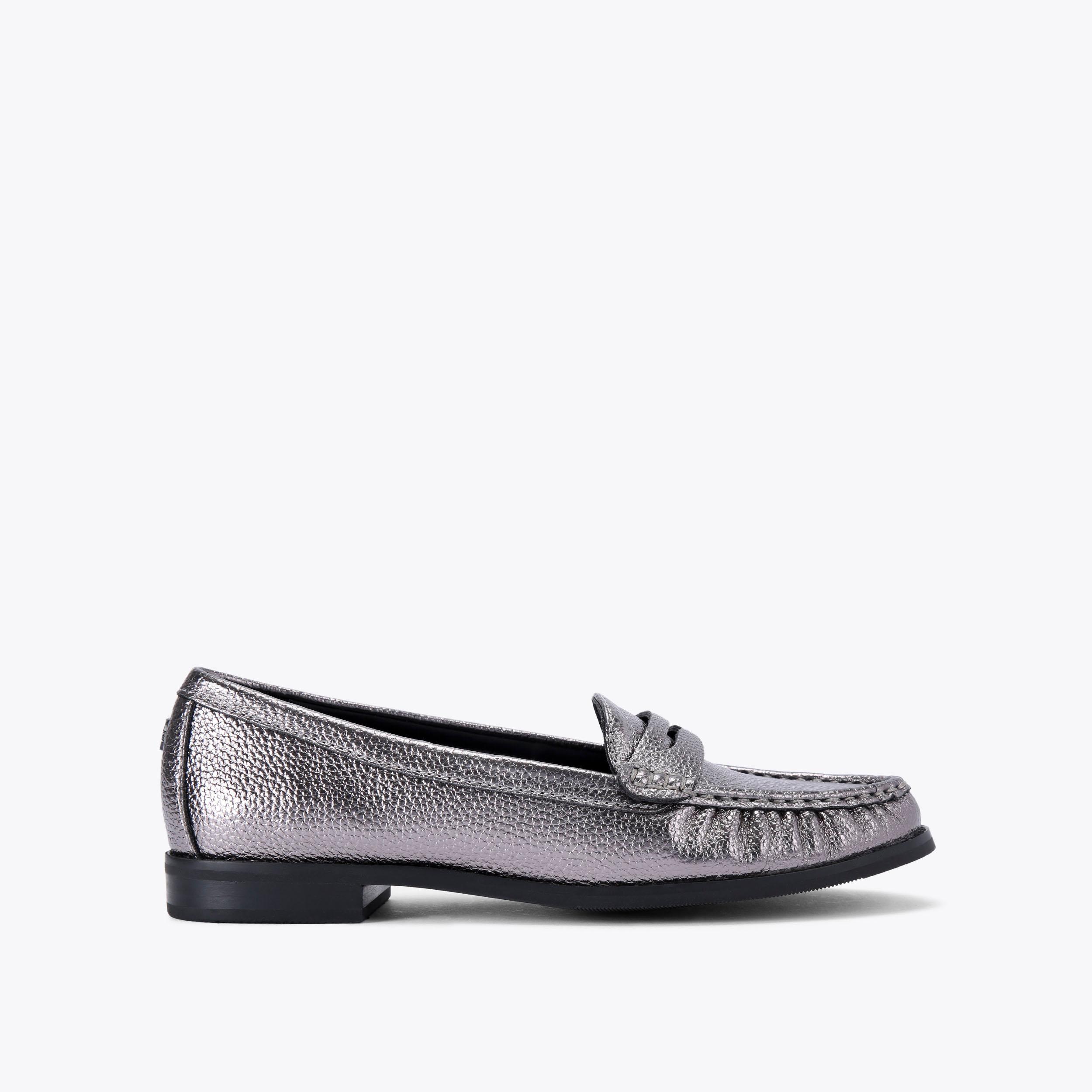 MATTIE Silver Slip On Loafer by KG KURT GEIGER