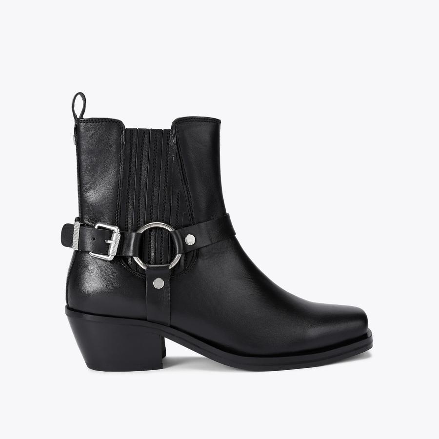 TYLA Black Leather Ankle Boot by KG KURT GEIGER