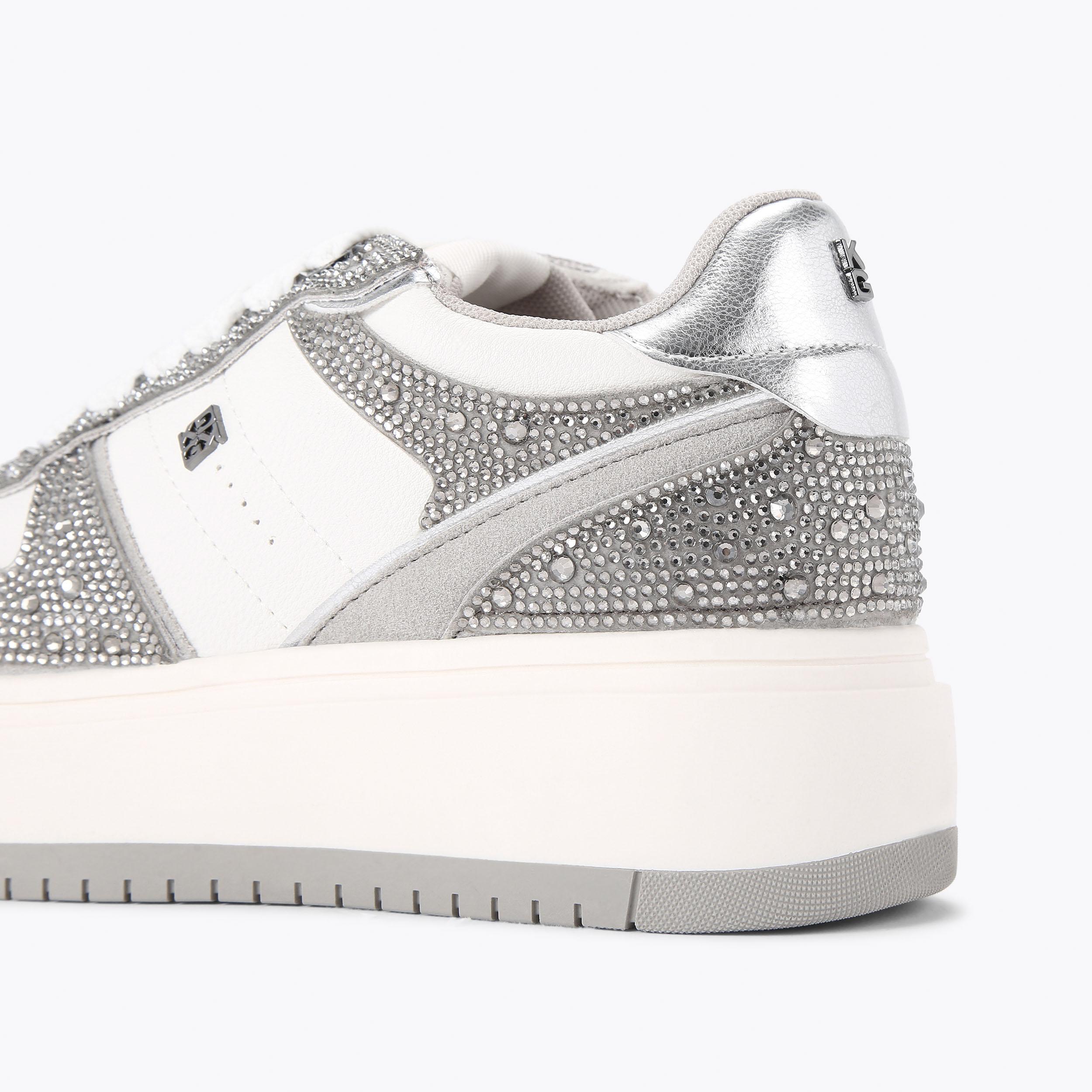 KICK SKATER GEM Grey Crystal Sneaker by KG KURT GEIGER