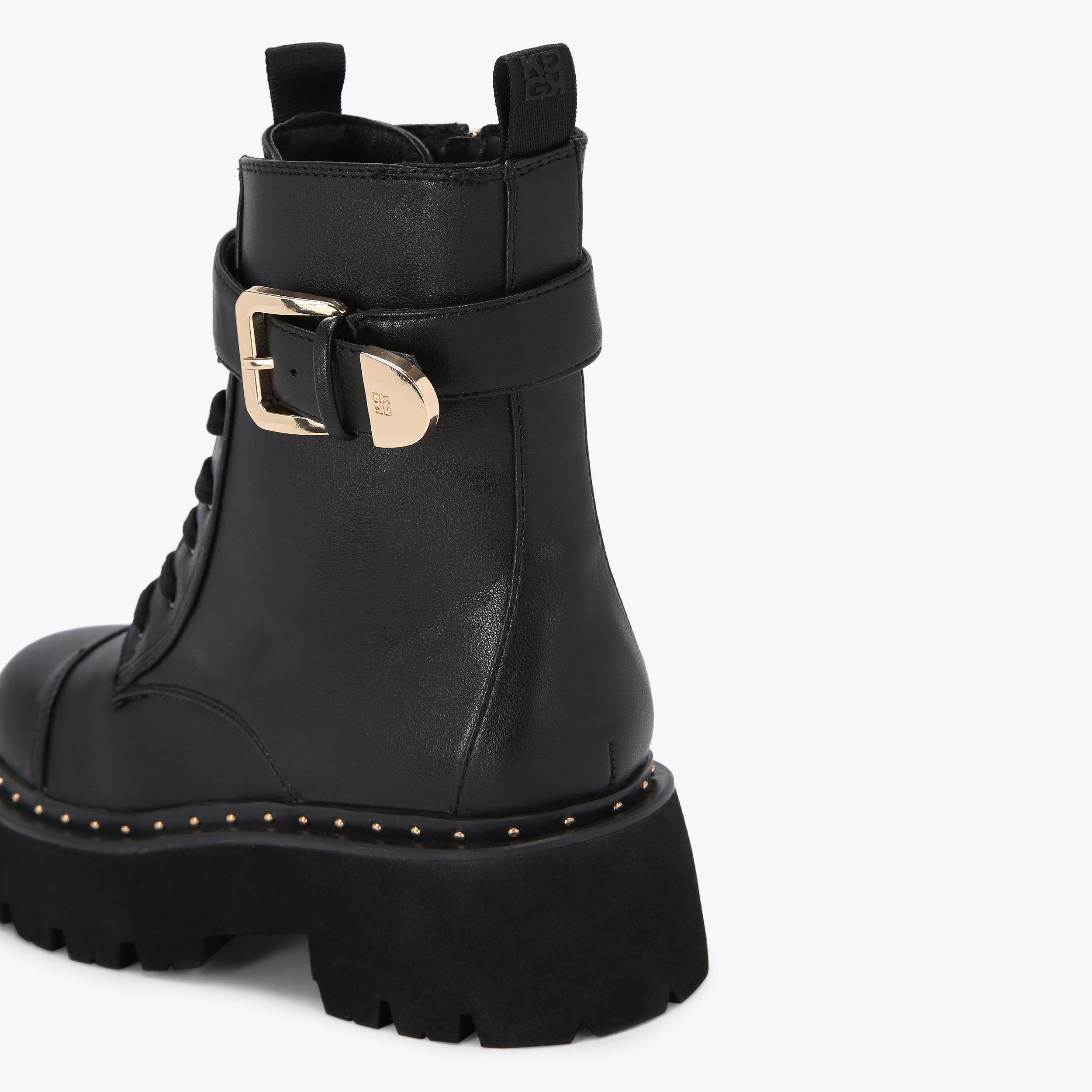 TRICK LACE UP Black Ankle Boot by KG KURT GEIGER
