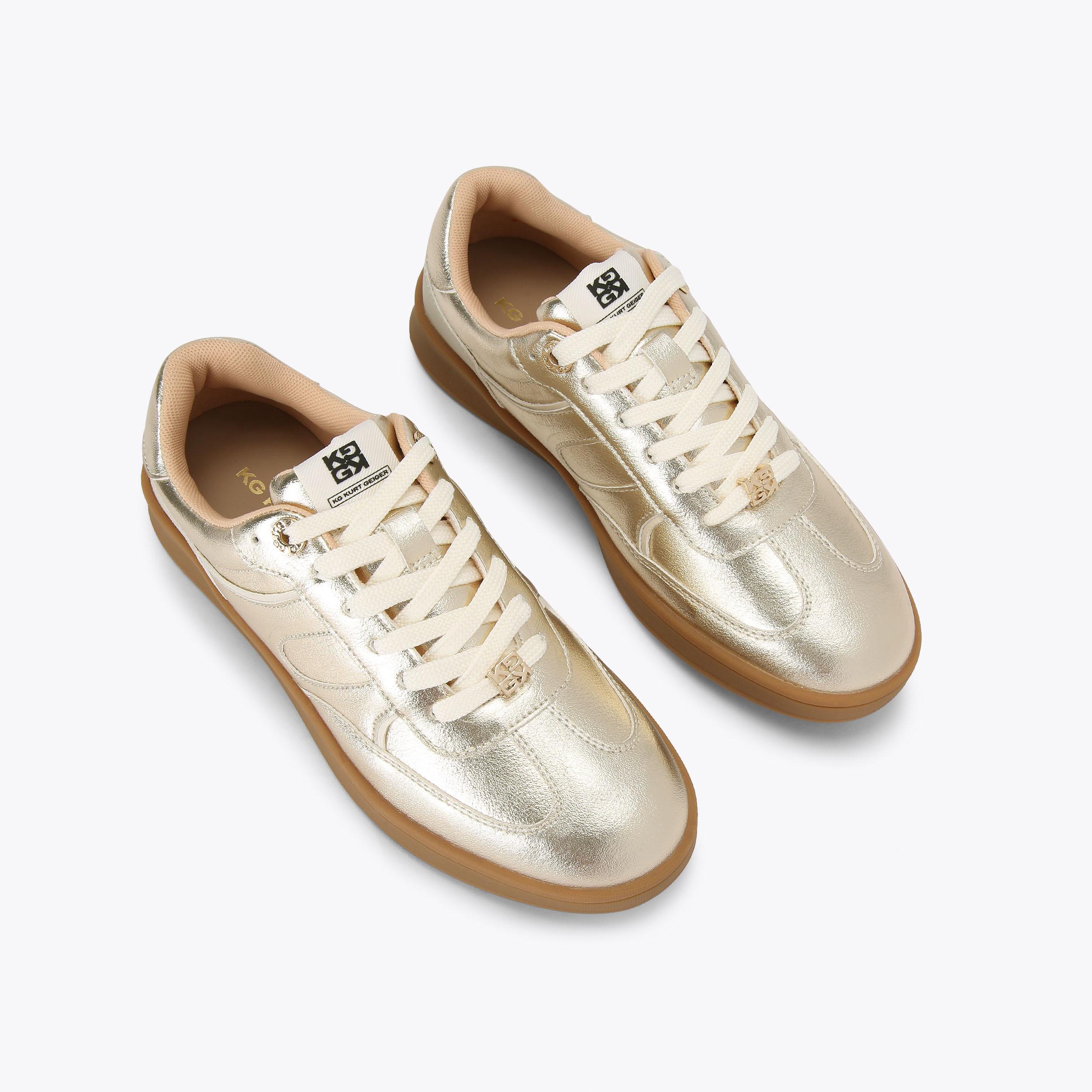 Kurt geiger metallic trainers hotsell