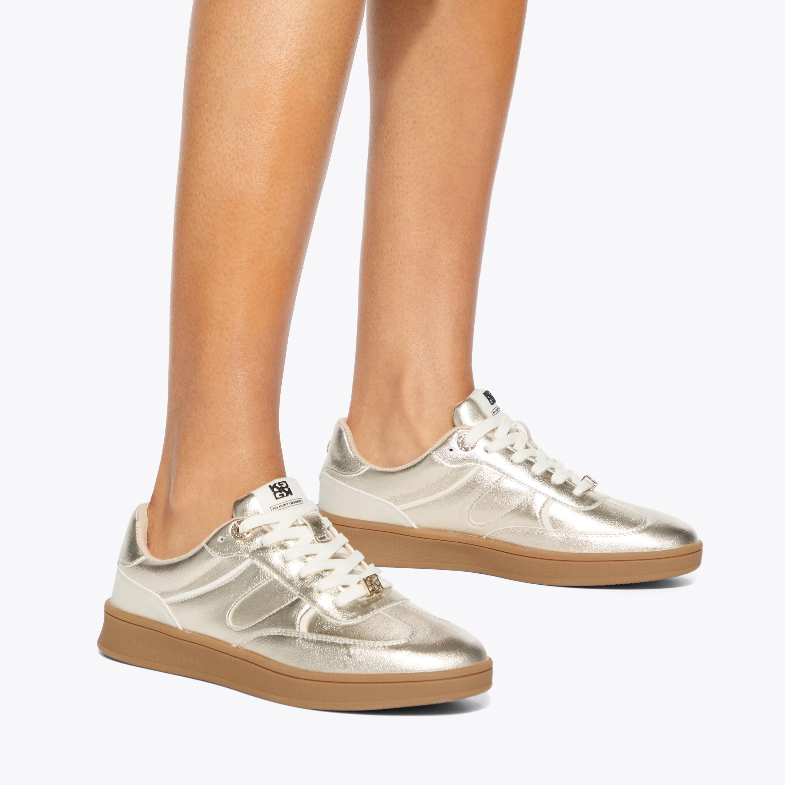 Kurt geiger rose gold trainers on sale