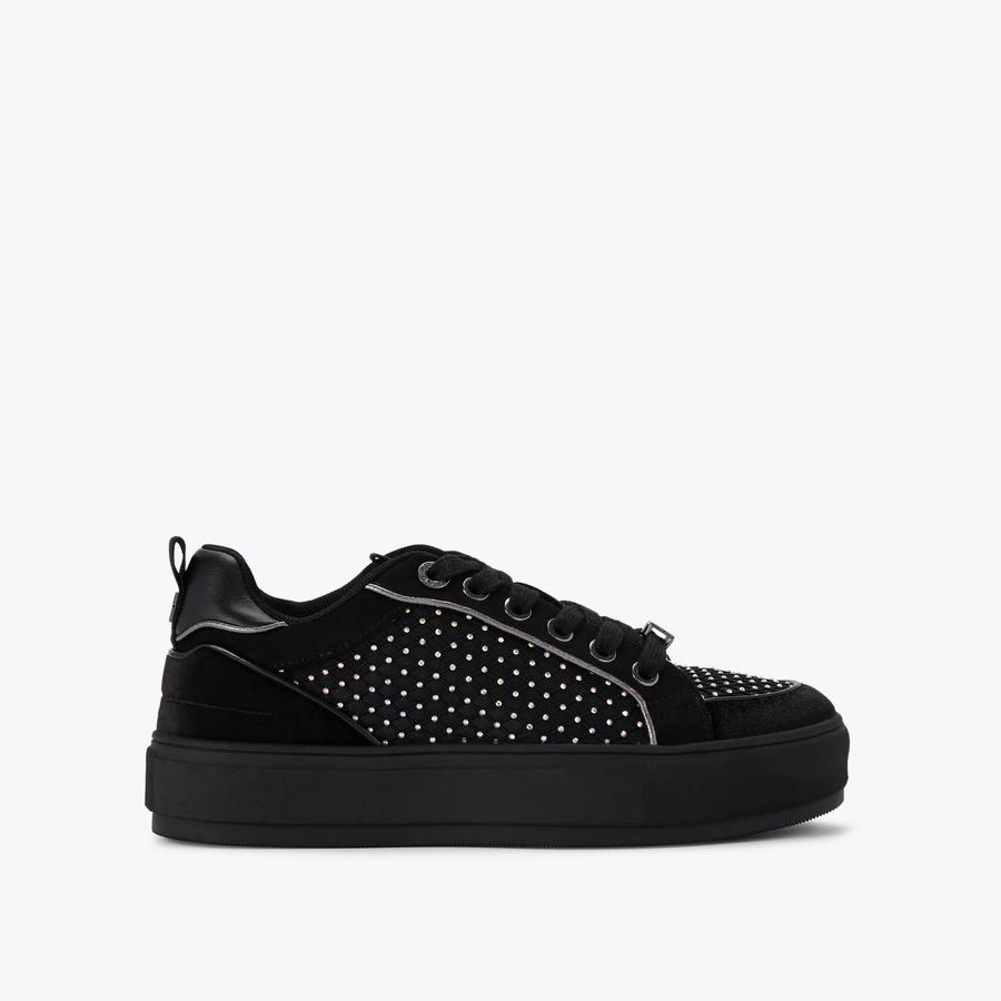 KINGLY GEM Black Crystal Mesh Sneaker by KG KURT GEIGER