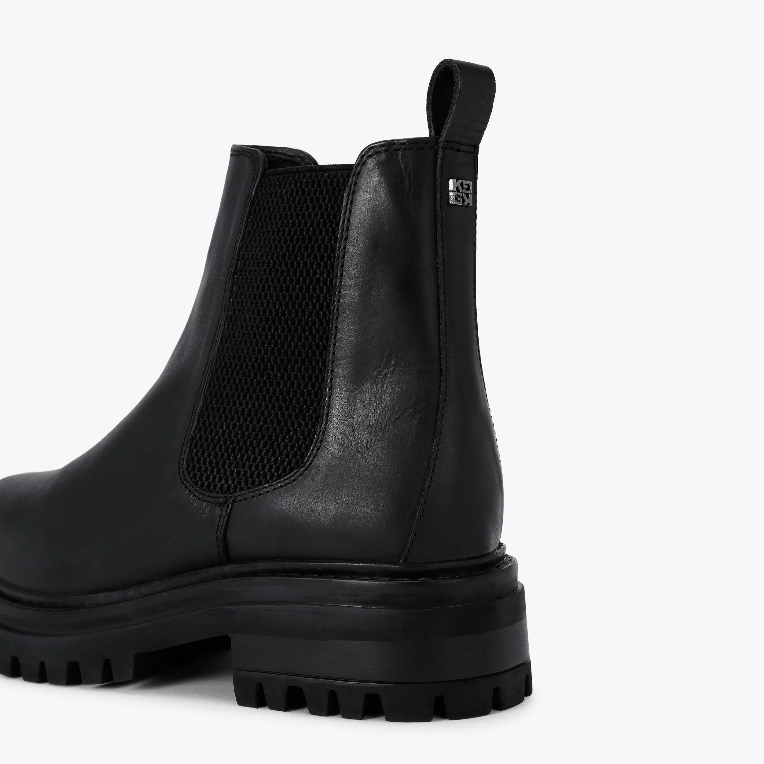 TEDDY Black Leather Chelsea Boot by KG KURT GEIGER
