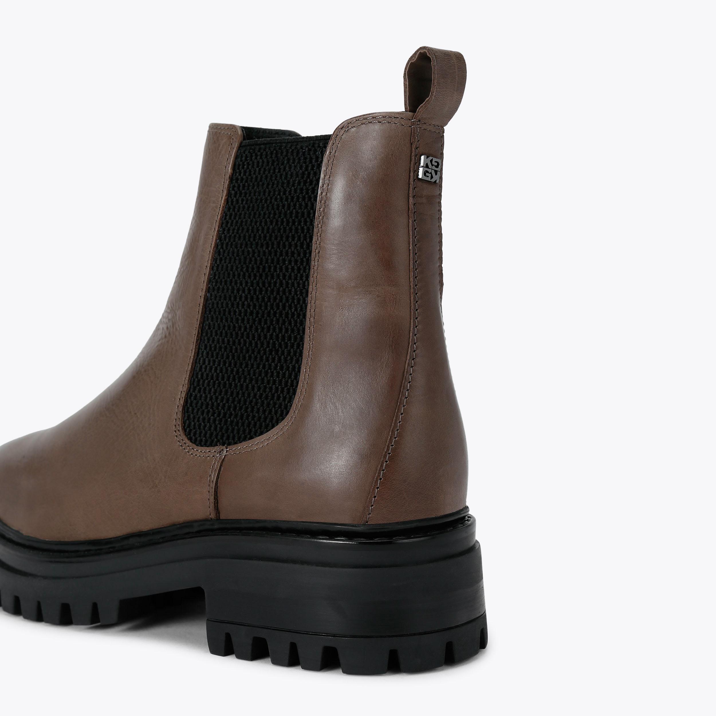 Kurt Geiger Brown Chelsea Boots with Elastic Panels Chelsea Boots Kemp Leather Brown | Kurt Geiger main image 2