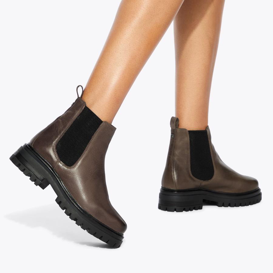 TEDDY Brown Leather Chelsea Boot by KG KURT GEIGER