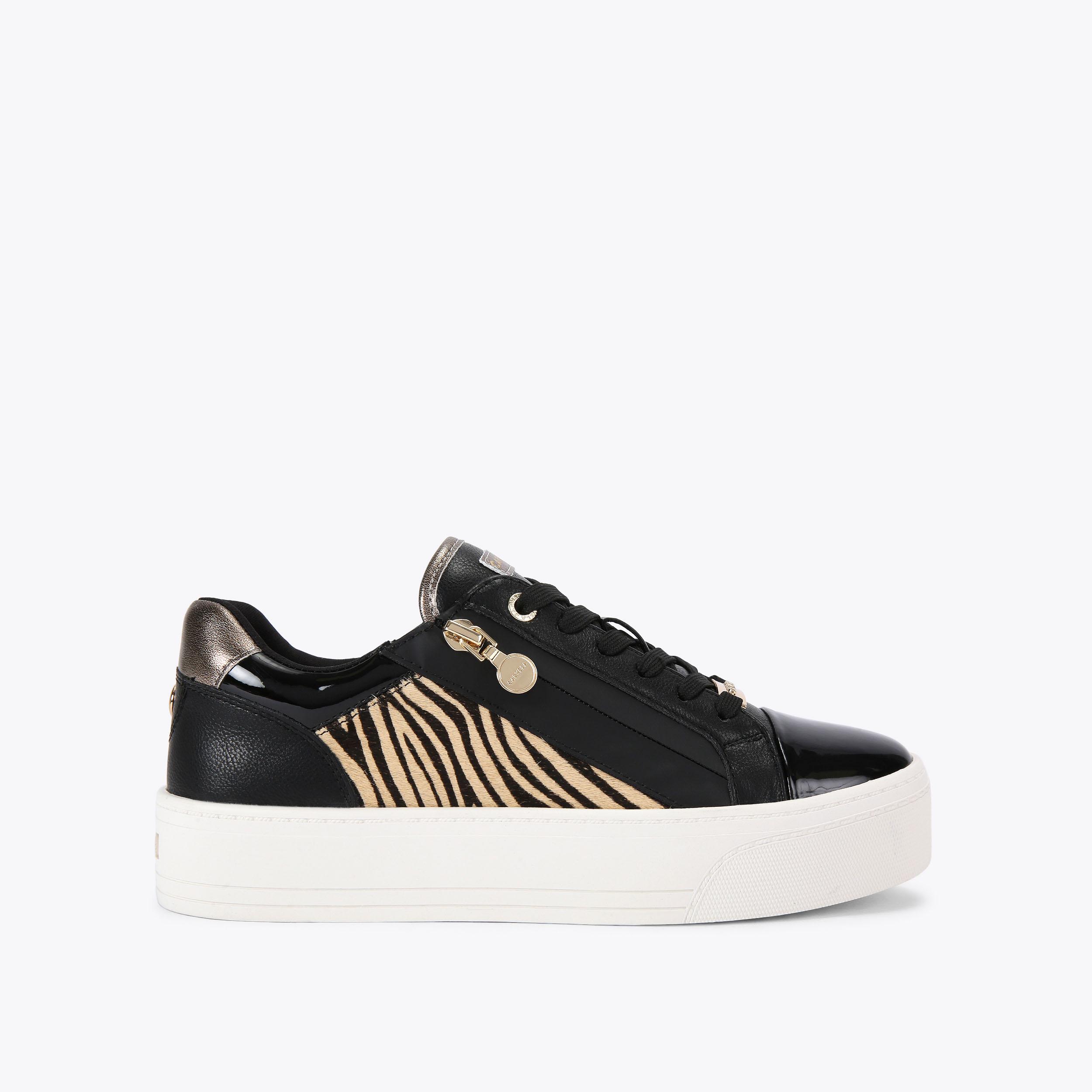 STATEMENT ZIP Zebra Textured Sneaker by CARVELA