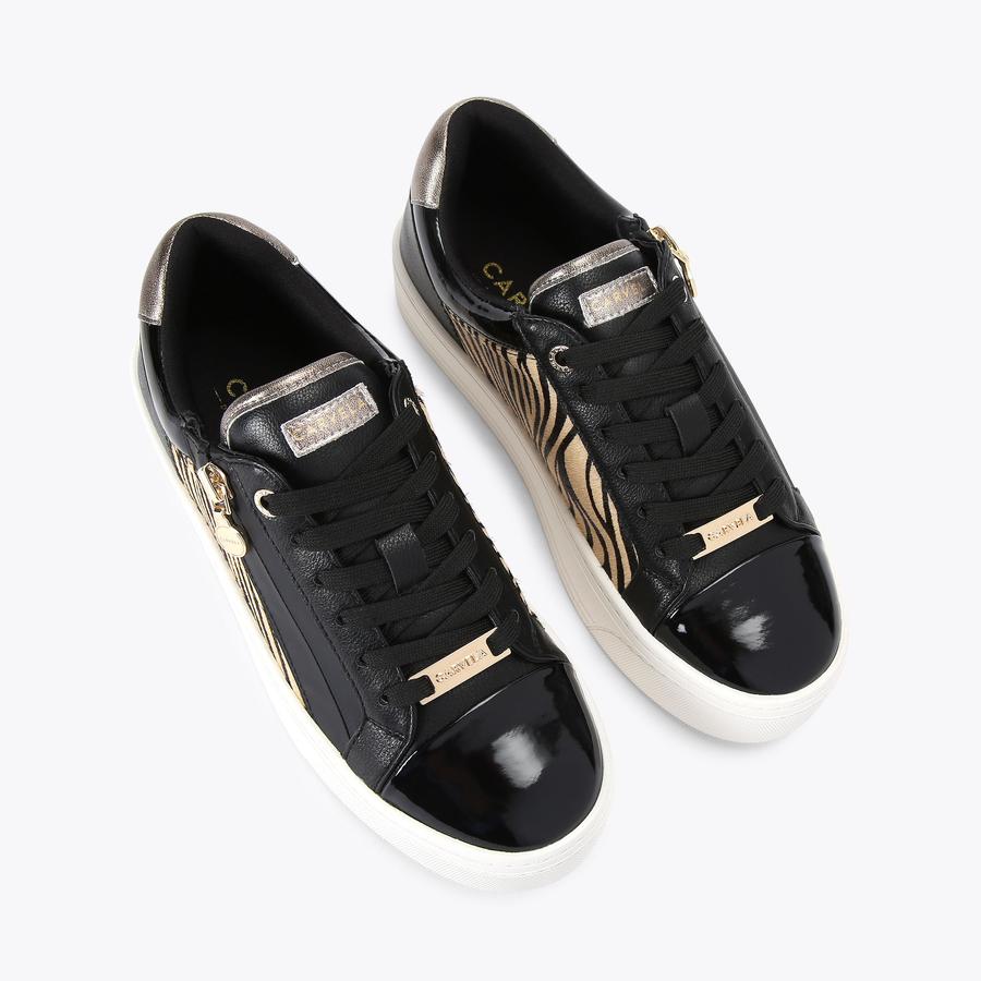 STATEMENT ZIP Zebra Textured Sneaker by CARVELA