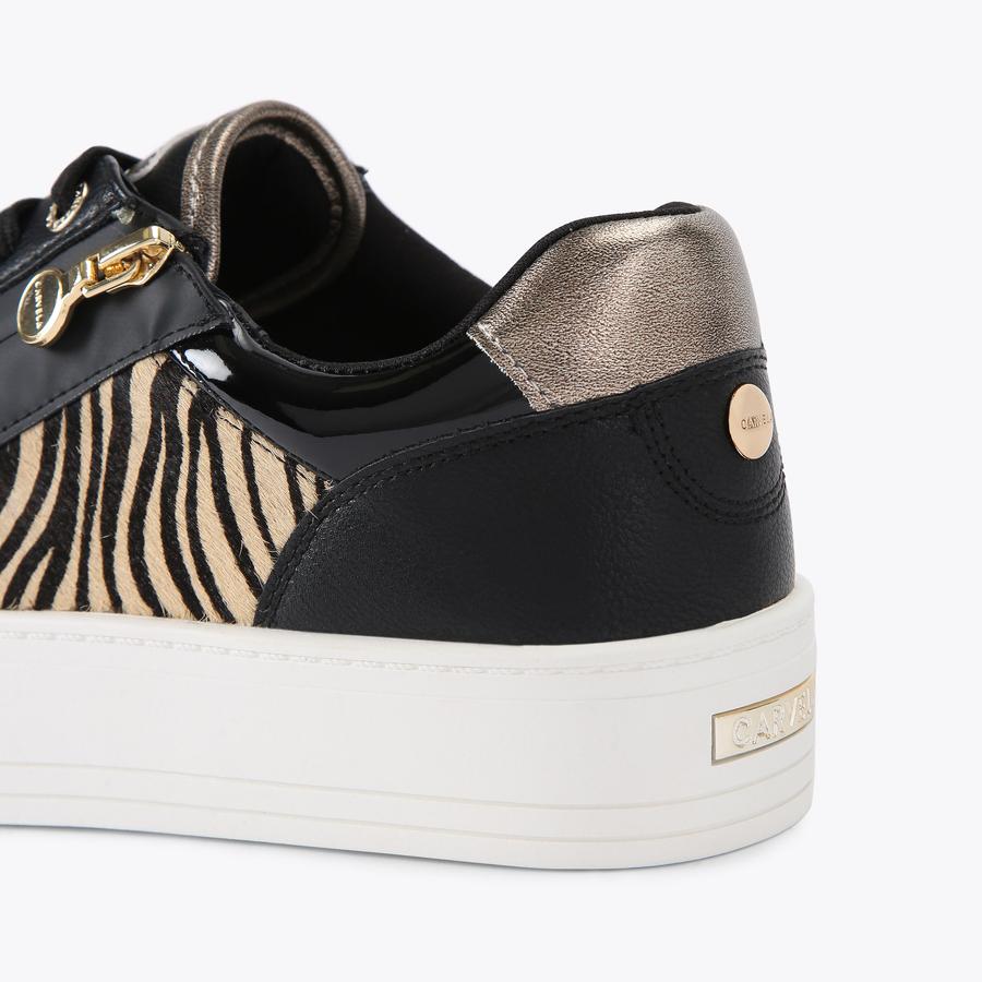 STATEMENT ZIP Zebra Textured Sneaker by CARVELA