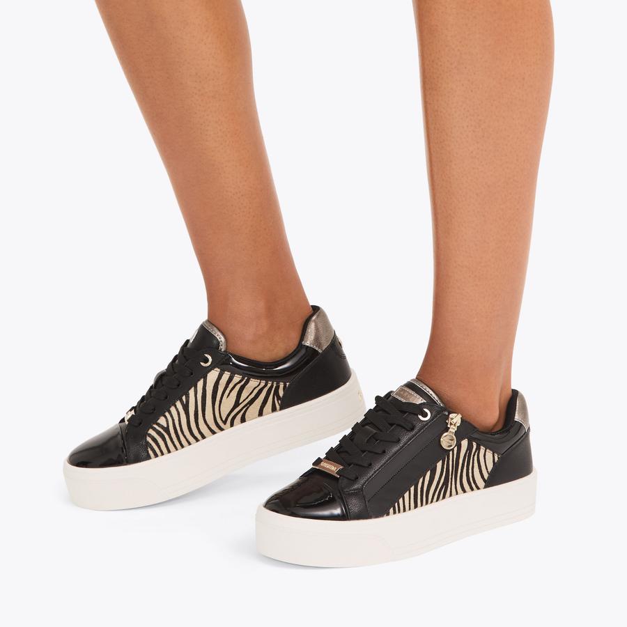 STATEMENT ZIP Zebra Textured Sneaker by CARVELA