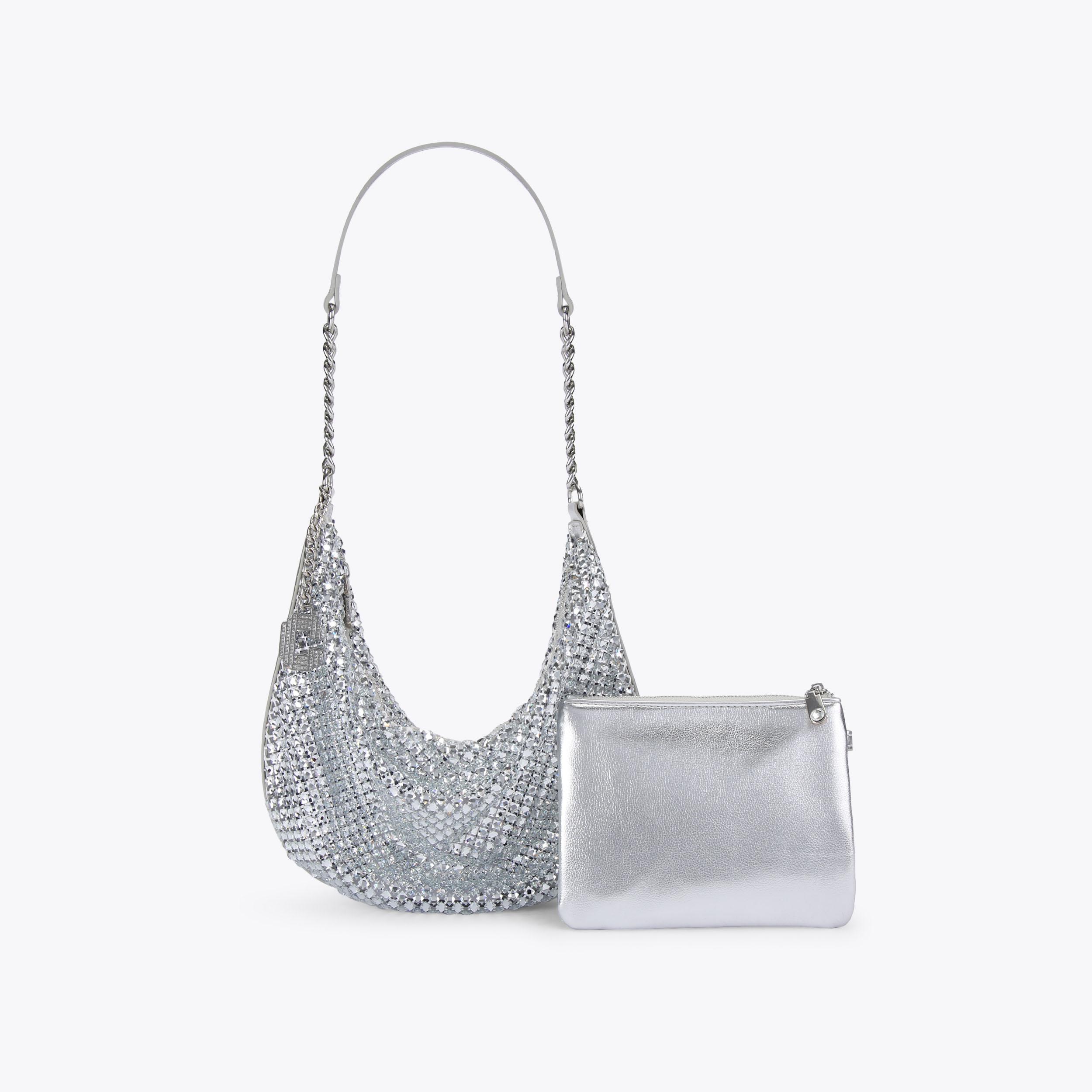 CIAO SHOULDER BAG Silver Chain Shoulder Bag by CARVELA