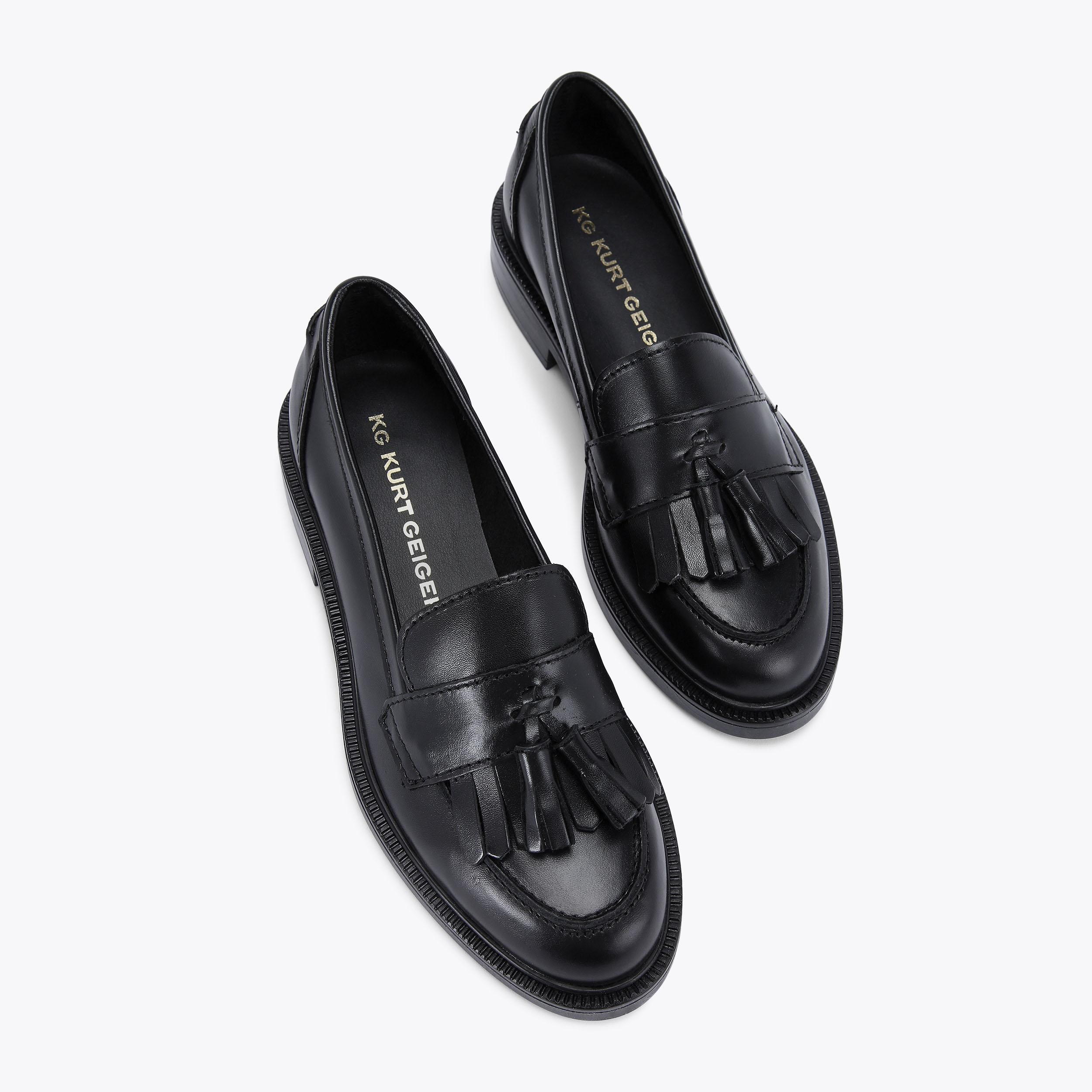MIRA Black Leather Slip On Loafer by KG KURT GEIGER