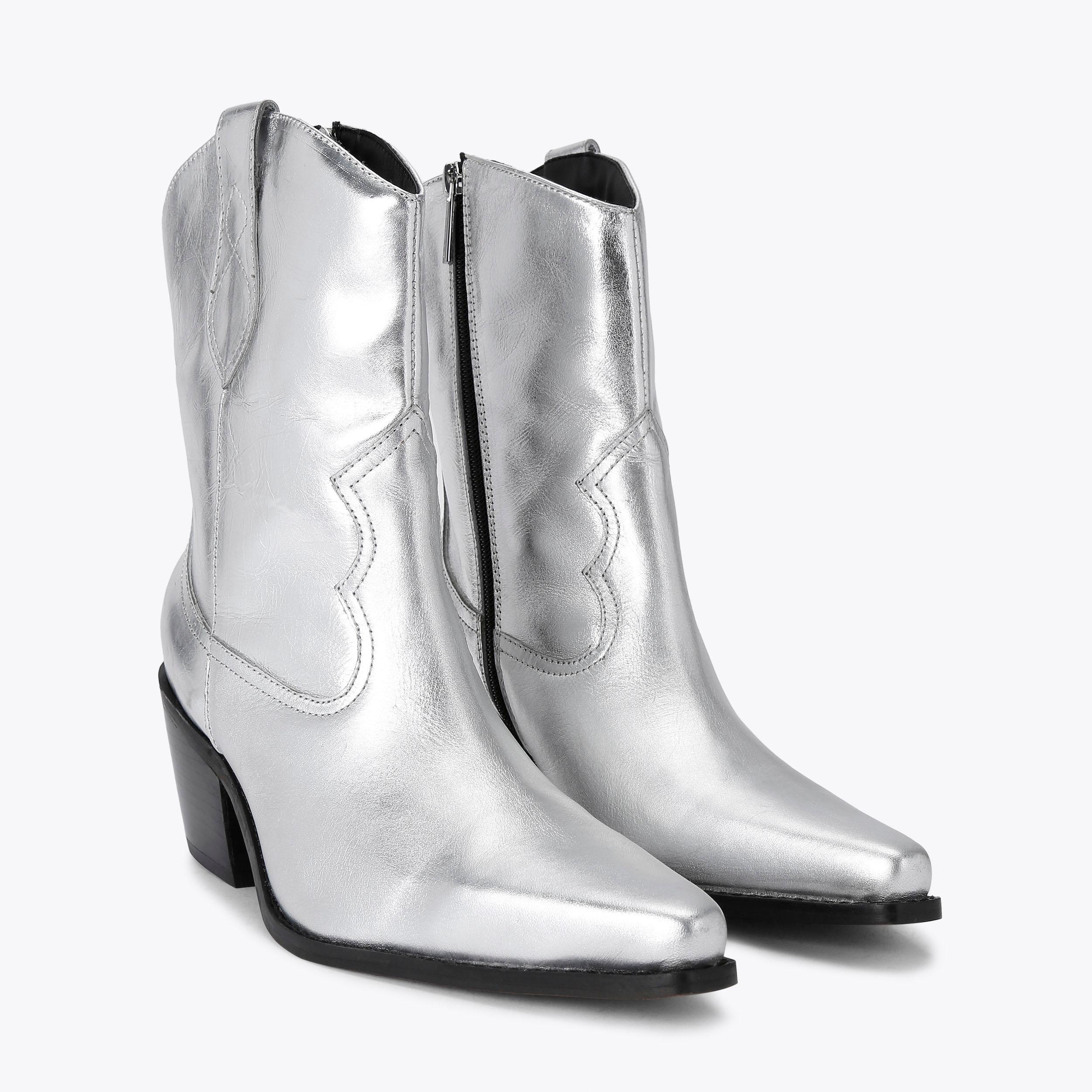 MAVEN Silver Western Ankle Boot by CARVELA