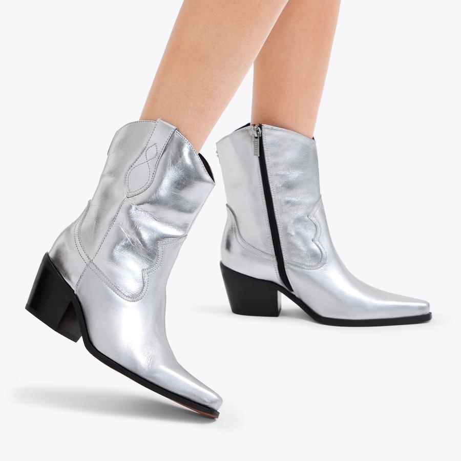 【COLOR iN ID】Eve Western Angle Boots Amazon.com: Ankle Boots for Women Mid Heel Western Boots